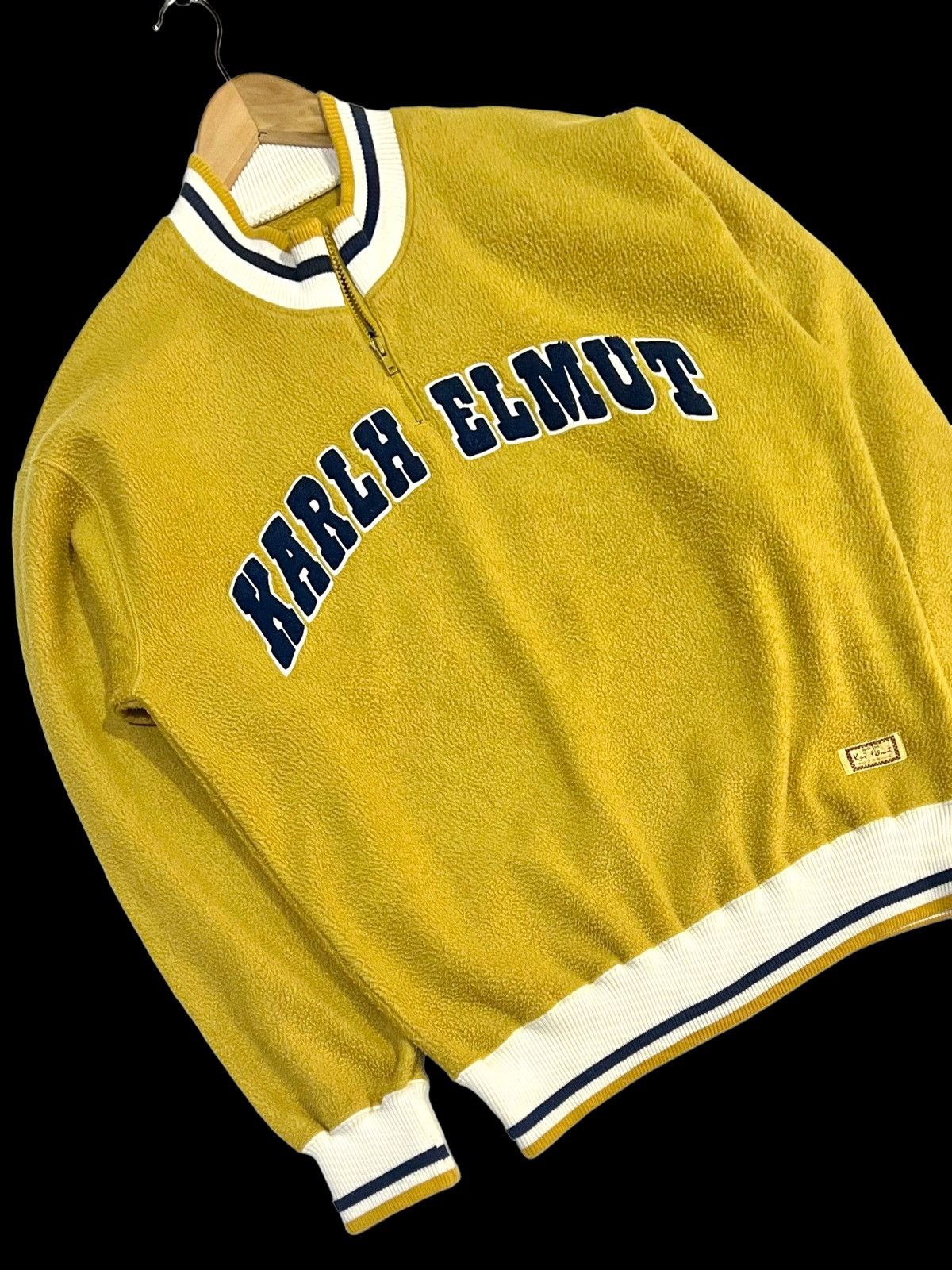 Karl Helmut VTG 90s KARL HELMUT SHERPA BIG EMBROIDERED SPELLOUT HALF ZIP Size US L / EU 52-54 / 3 - 6 Thumbnail