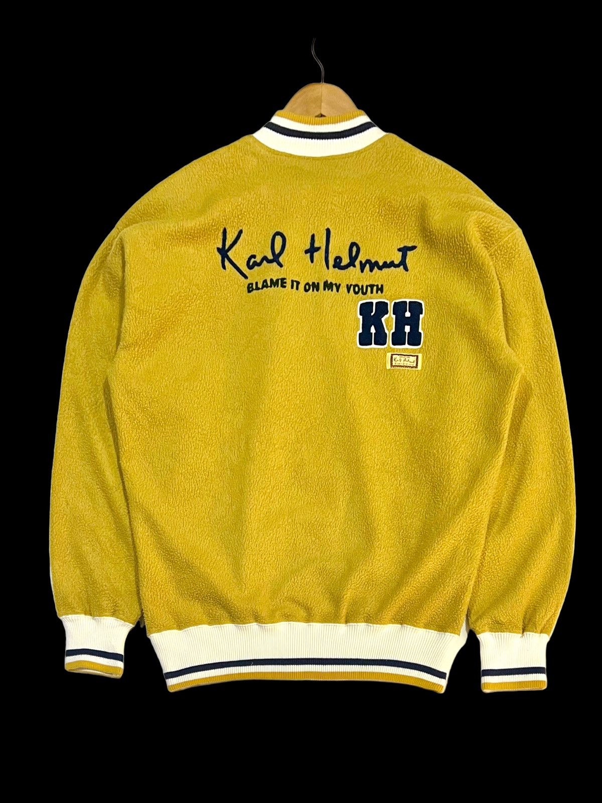 Karl Helmut VTG 90s KARL HELMUT SHERPA BIG EMBROIDERED SPELLOUT HALF ZIP Size US L / EU 52-54 / 3 - 3 Thumbnail