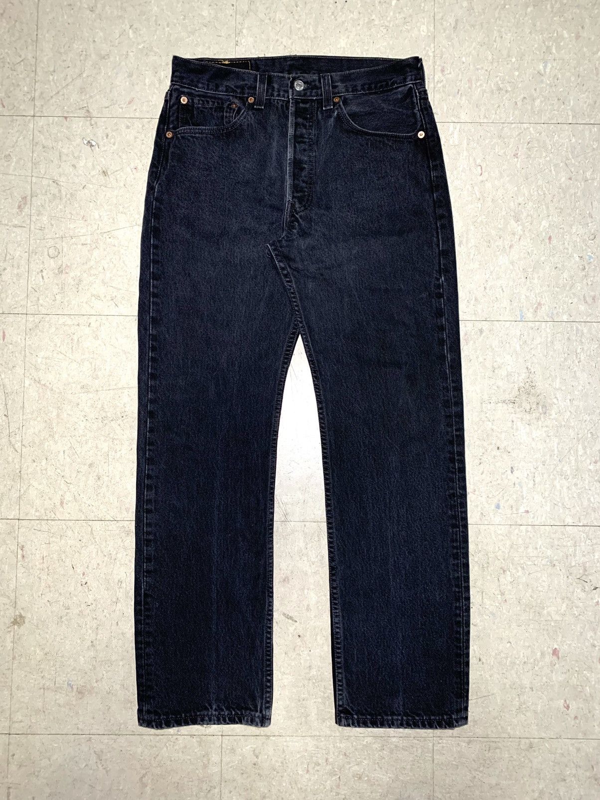 image of Levis x Vintage Levi's 501 Black Denim Jeans 30X28 Made In Usa, Men's