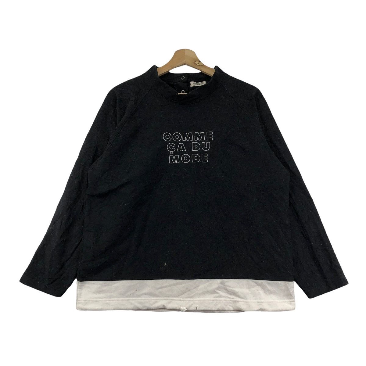 COMME CA DU MODEゆかた Vtg COMME CA DU Mode Japan Center Logo Fleece Sweatshirt