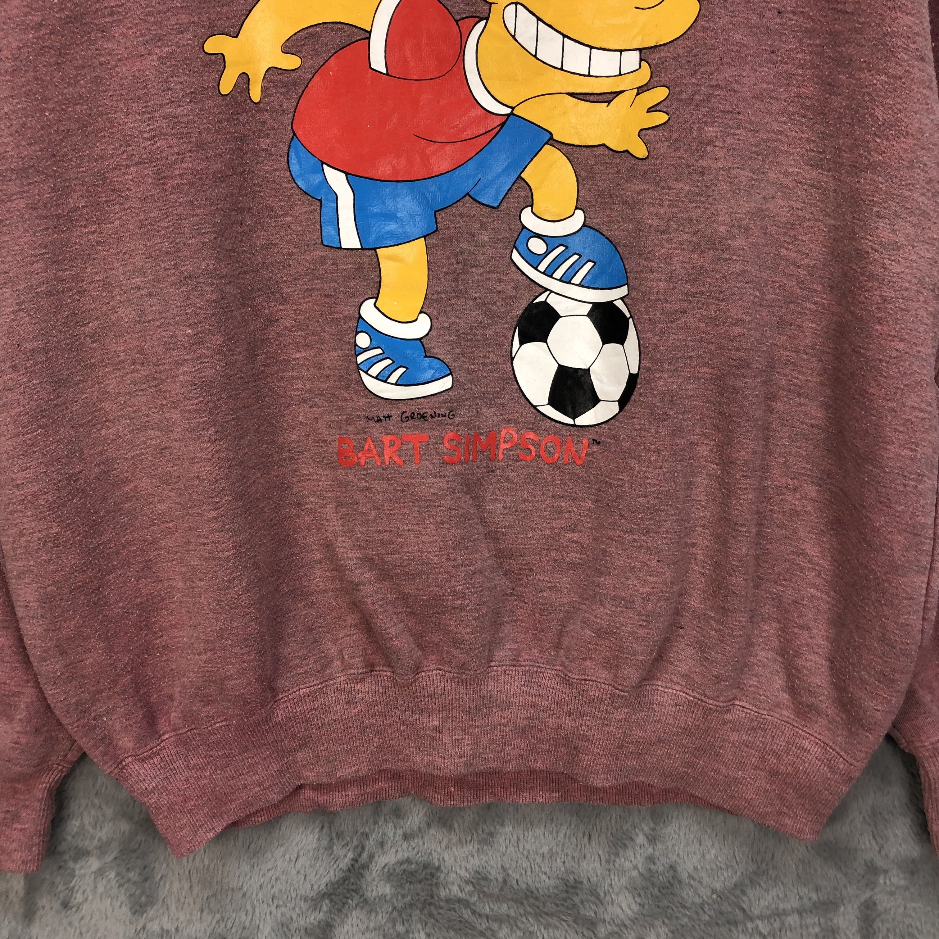 Cartoon Network BART SIMPSON SOCCER PLAYER MAROON HOODIES #5341-185 Size US L / EU 52-54 / 3 - 5 Thumbnail