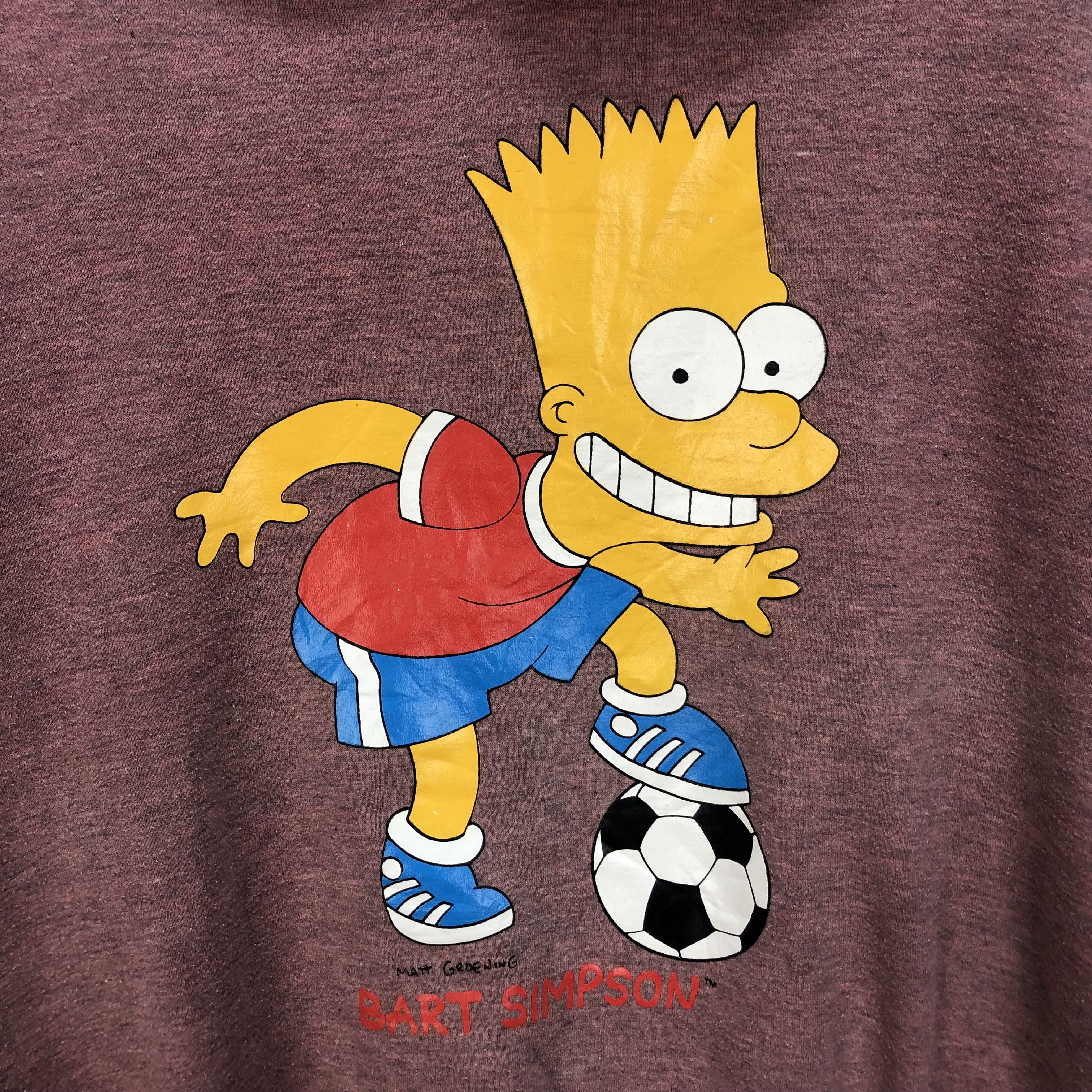 Cartoon Network BART SIMPSON SOCCER PLAYER MAROON HOODIES #5341-185 Size US L / EU 52-54 / 3 - 3 Thumbnail
