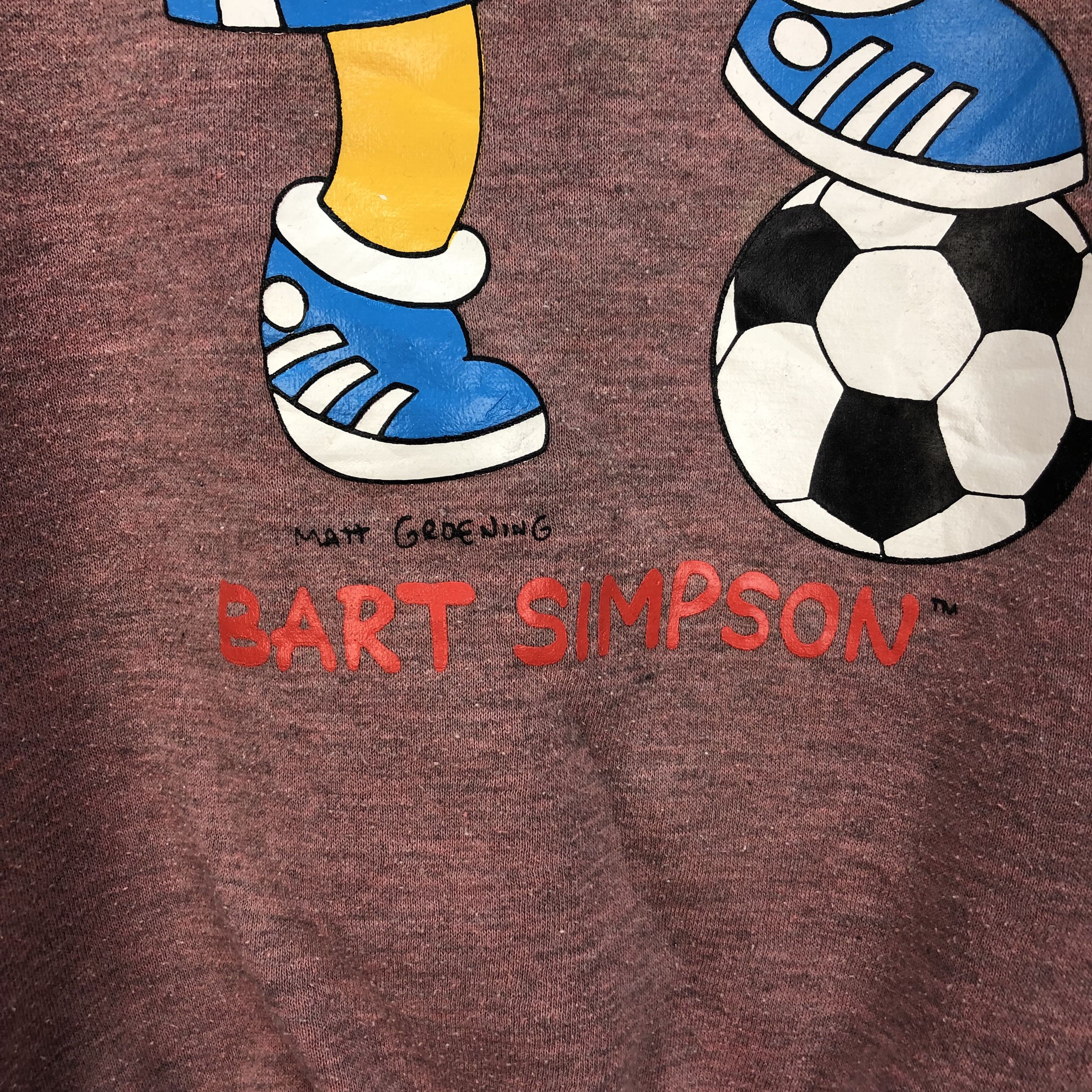 Cartoon Network BART SIMPSON SOCCER PLAYER MAROON HOODIES #5341-185 Size US L / EU 52-54 / 3 - 4 Thumbnail