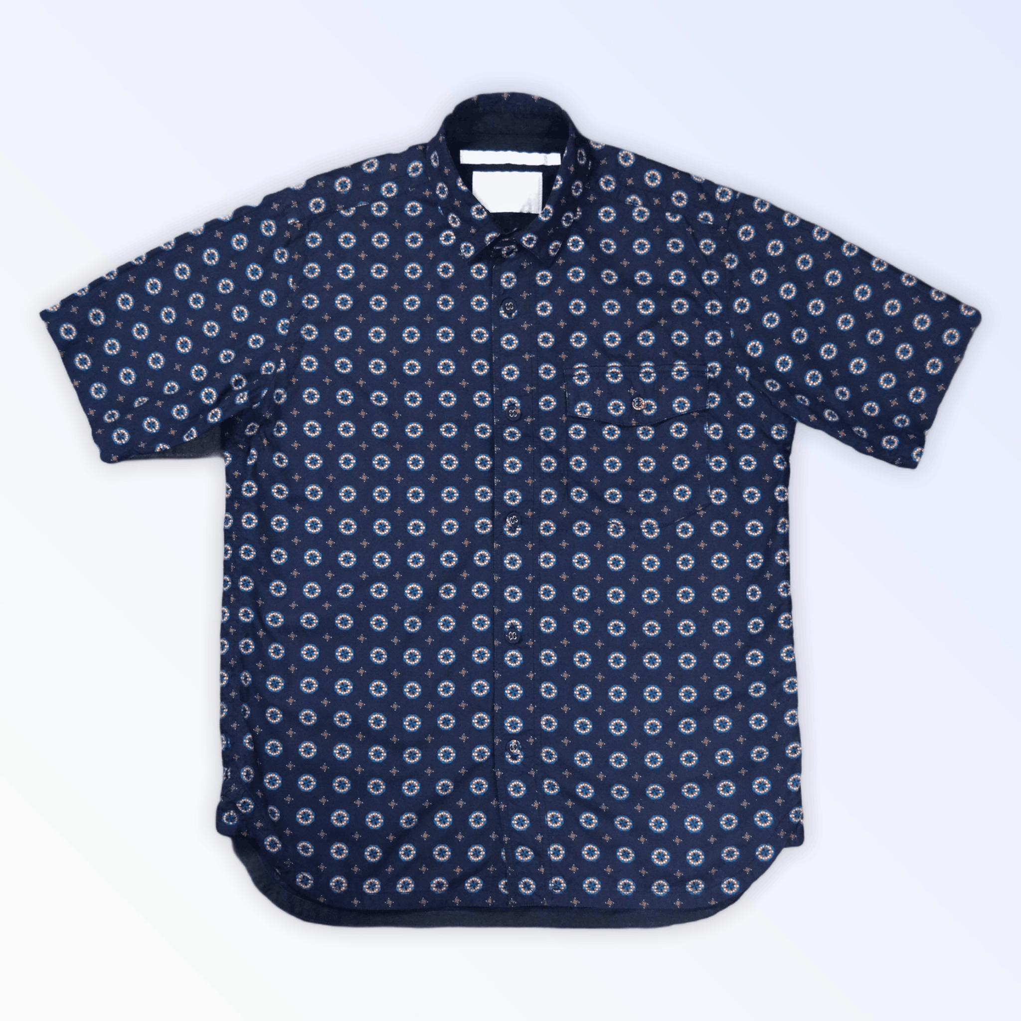 Japanese Brand SS13 White Mountaineering Navajo Button Short Sleeve Shirt Size US M / EU 48-50 / 2 - 1 Thumbnail