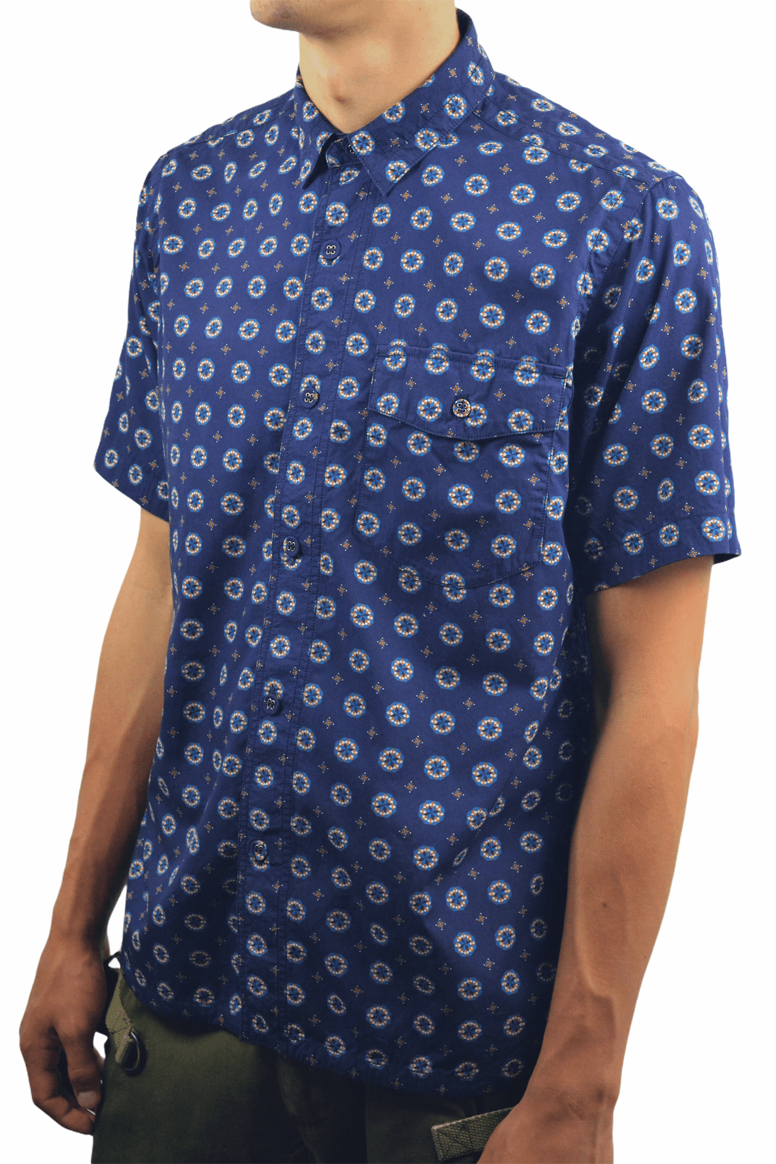 Japanese Brand SS13 White Mountaineering Navajo Button Short Sleeve Shirt Size US M / EU 48-50 / 2 - 3 Thumbnail