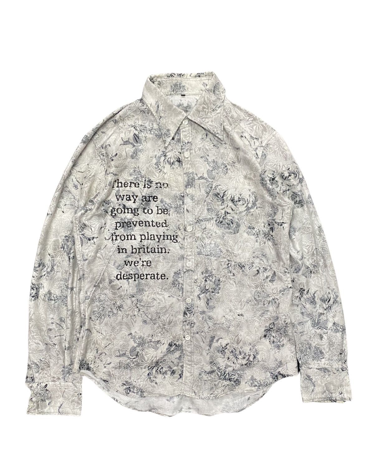 image of 20471120 x Beauty Beast Edge Rupert Tapestry Rose Poem Fringe Hagi Shirt in Cream (Size Medium)