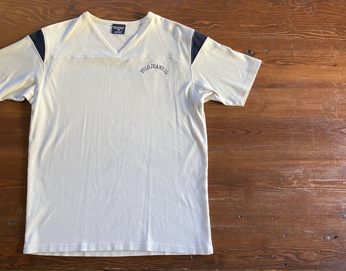 Polo Ralph Lauren Vintage 90’s Polo Ralph Lauren Jean Co. Thick V-Neck Tee Size US L / EU 52-54 / 3 - 1 Thumbnail