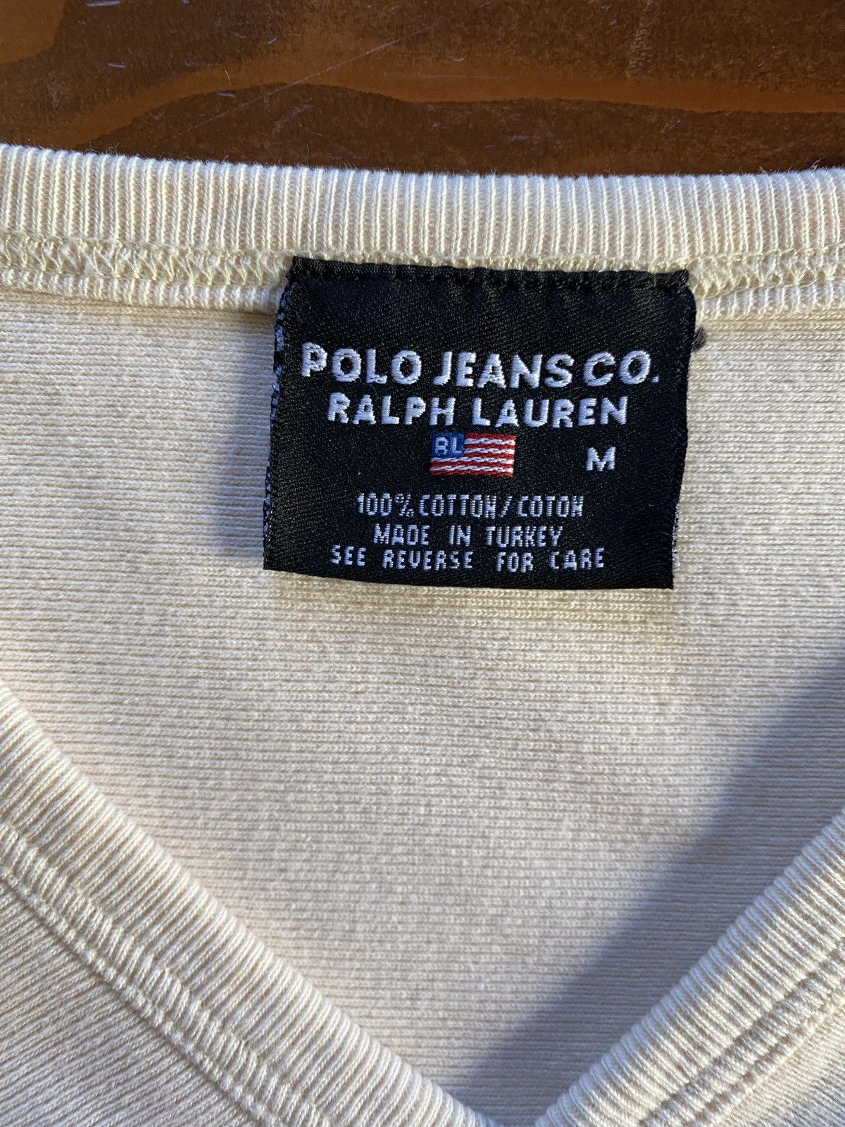 Polo Ralph Lauren Vintage 90’s Polo Ralph Lauren Jean Co. Thick V-Neck Tee Size US L / EU 52-54 / 3 - 6 Thumbnail
