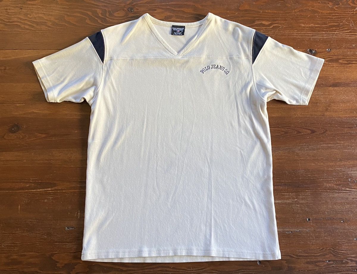 Polo Ralph Lauren Vintage 90’s Polo Ralph Lauren Jean Co. Thick V-Neck Tee Size US L / EU 52-54 / 3 - 2 Thumbnail