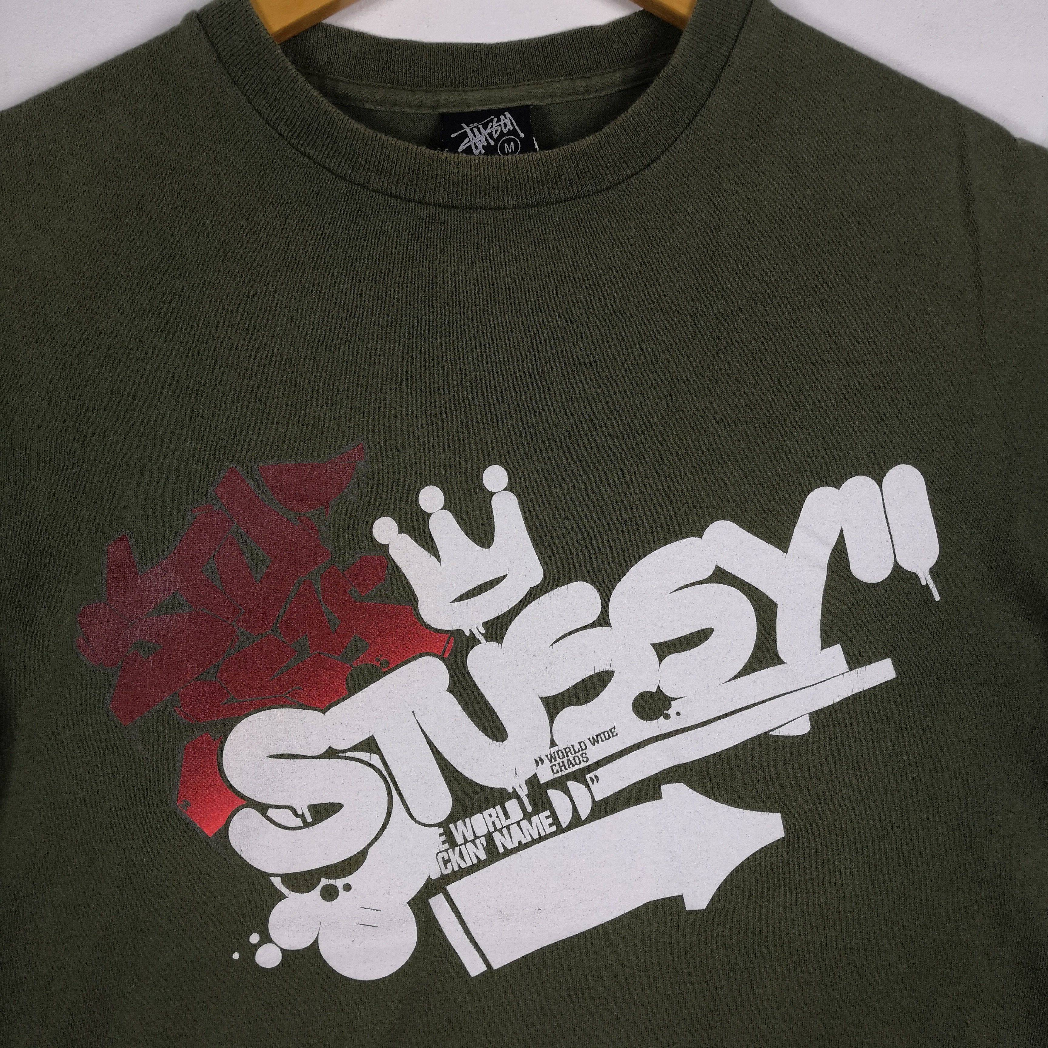 Stussy Vintage Y2K Stussy T Shirt World Wide Chaos Stussy 56789 Size M / US 6-8 / IT 42-44 - 3 Thumbnail