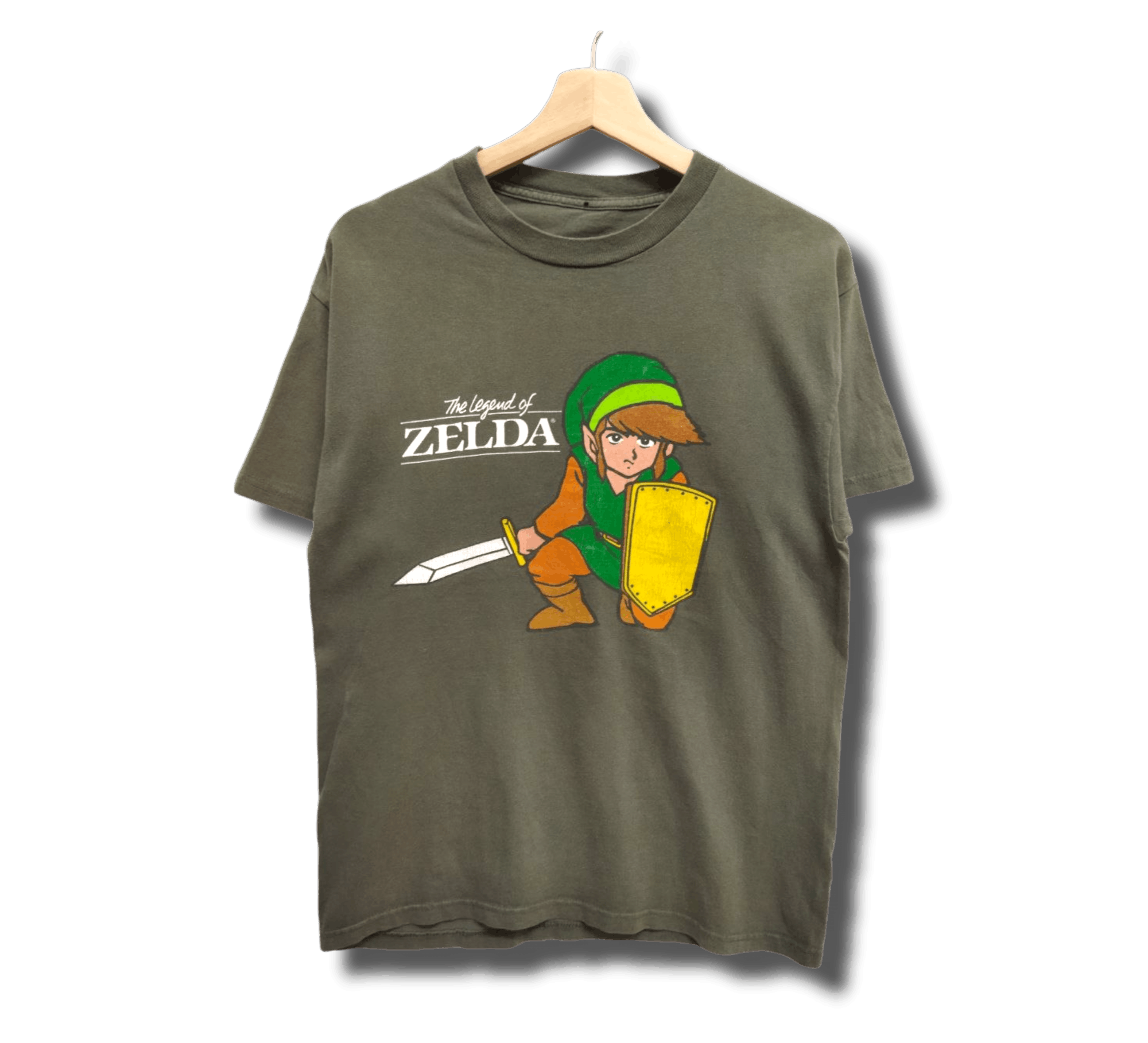 image of Nintendo x Vintage The Legend Of Zelda T Shirt in Army Green, Men's (Size Medium)