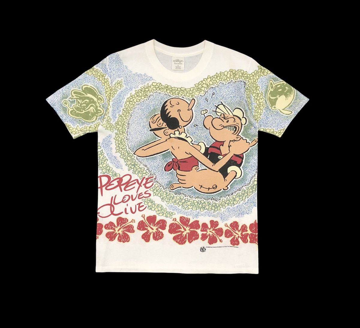 Cartoon Network Vintage 90s Popeye Overprint T shirt Size US M / EU 48-50 / 2 - 2 Thumbnail