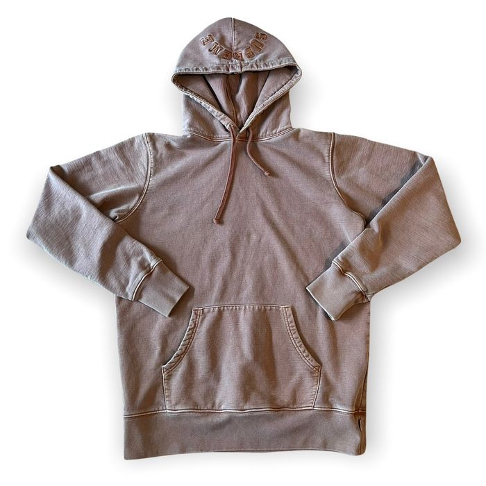 Supreme Supreme Over Dyed Faded Pastel Brown Hoodie Sweatshirt