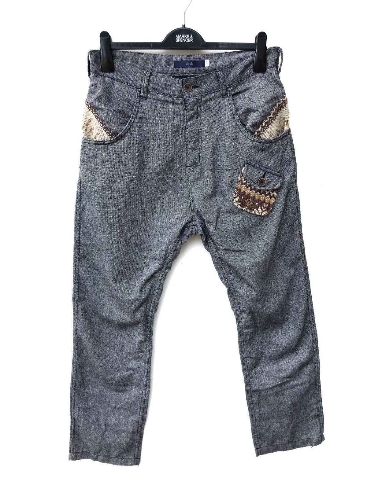 Japanese Brand × Number (N)ine × Vintage Japanese Brand Apply Made By Spinns Wool Nice Design Pants Size US 31 - 1 Thumbnail