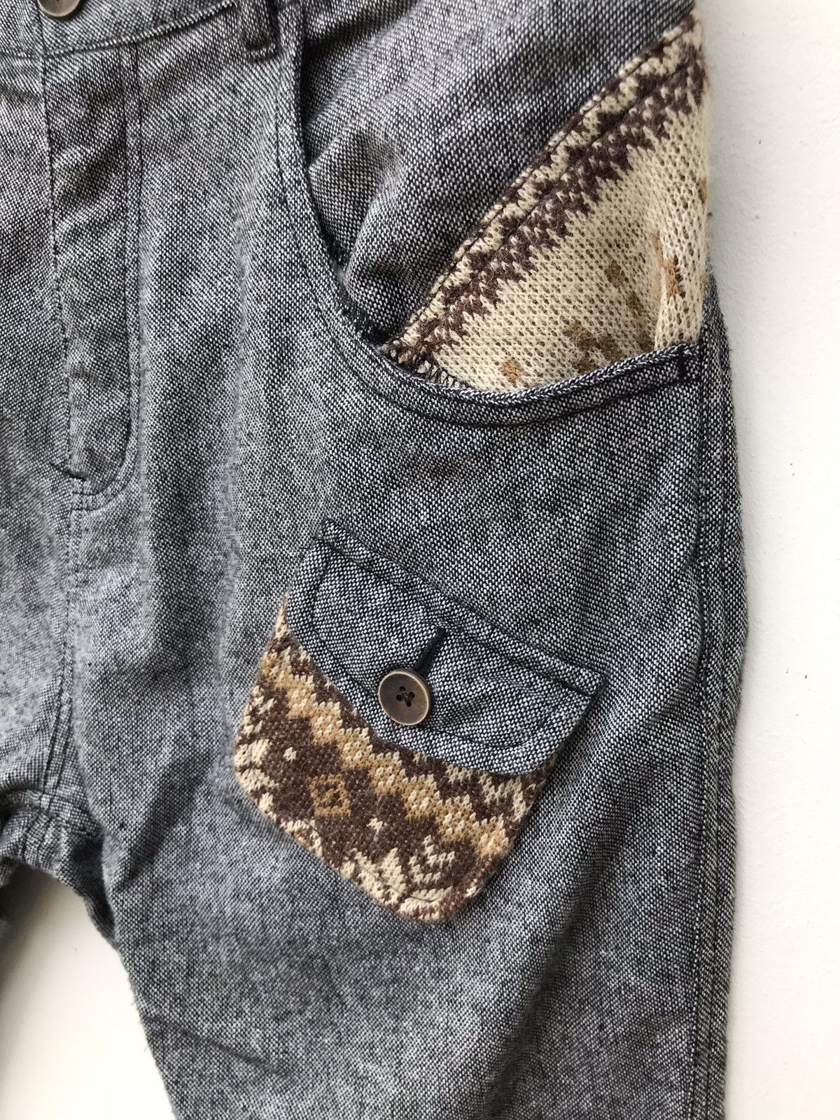 Japanese Brand × Number (N)ine × Vintage Japanese Brand Apply Made By Spinns Wool Nice Design Pants Size US 31 - 5 Thumbnail