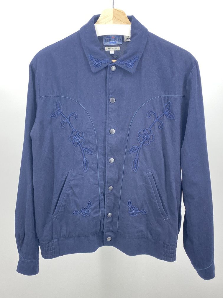 image of Blue Blue Japan Ss19 Western Sakura Flower Jacket in Indigo, Men's (Size Medium)