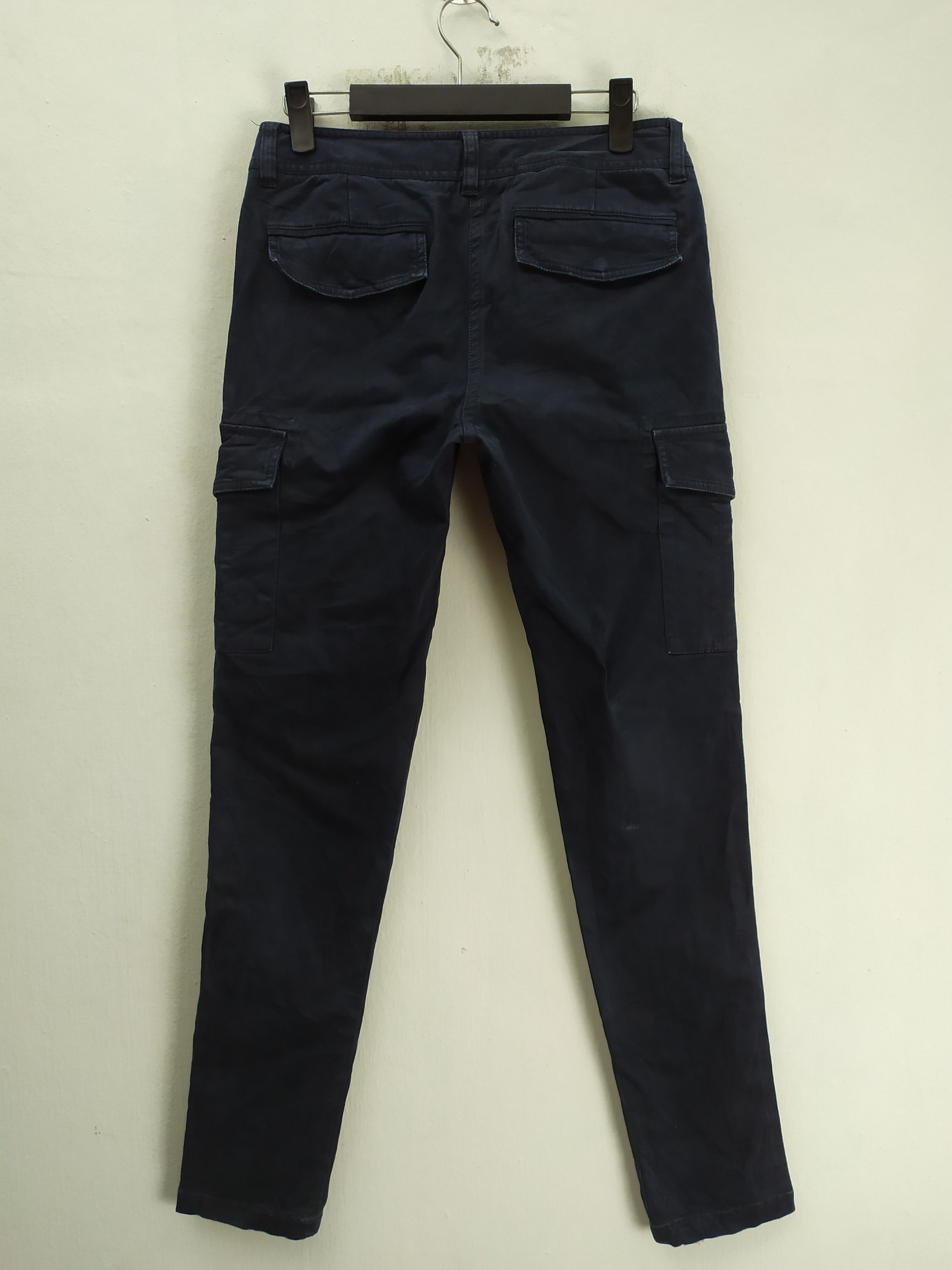 image of Utility Pro Wear Vintage Plst Streetwear Skinny Cargo Pants/tactical Pants in Blue Black (Size 27)