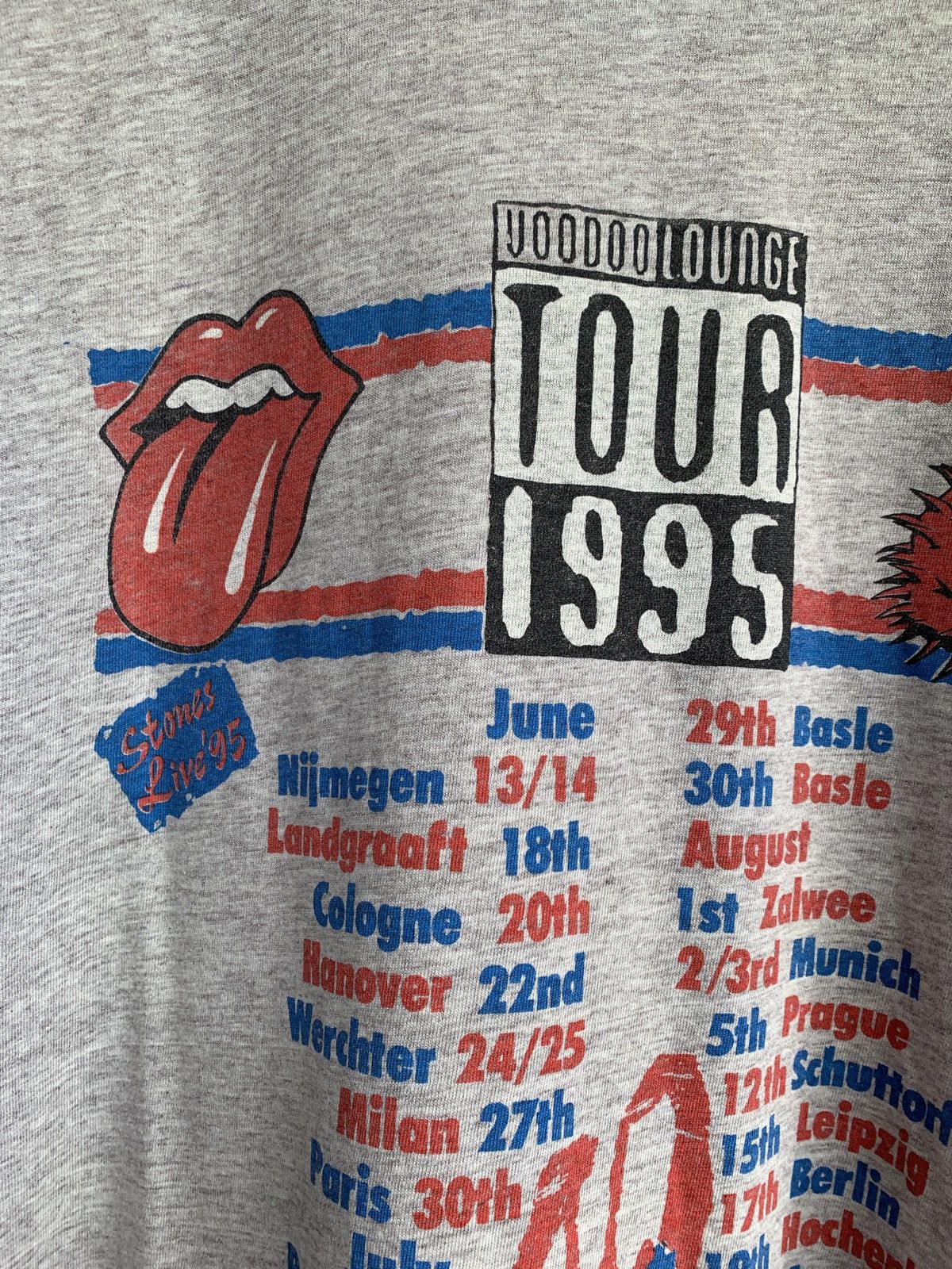 Band Tees 1995 Vintage The Rolling Stones Voodoo Lounge Tour T-Shirt Size US XL / EU 56 / 4 - 14 Thumbnail