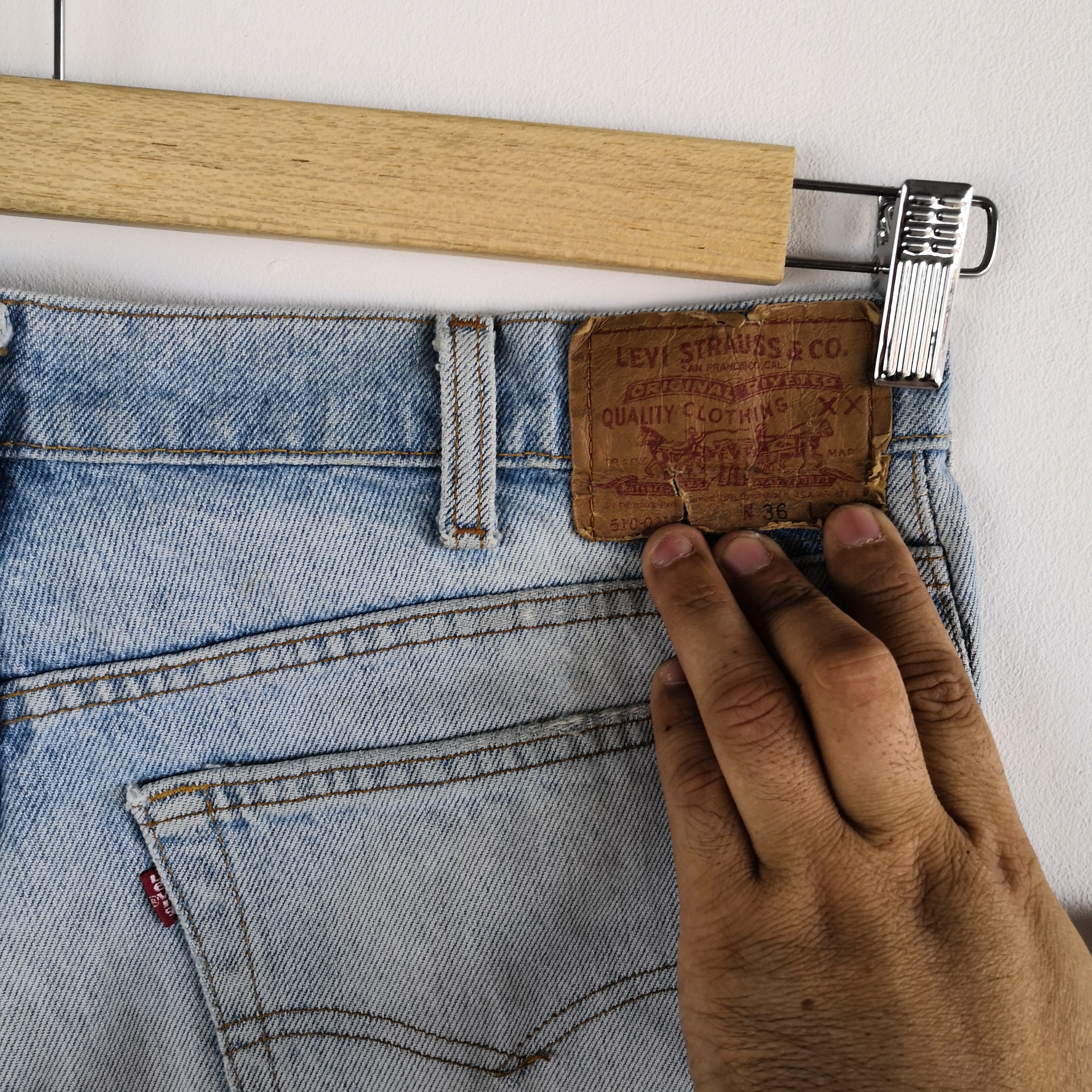 Levi's Washed Faded Vintage Levis 510 Jeans Distressed Levi's Denim Size US 34 / EU 50 - 8 Thumbnail