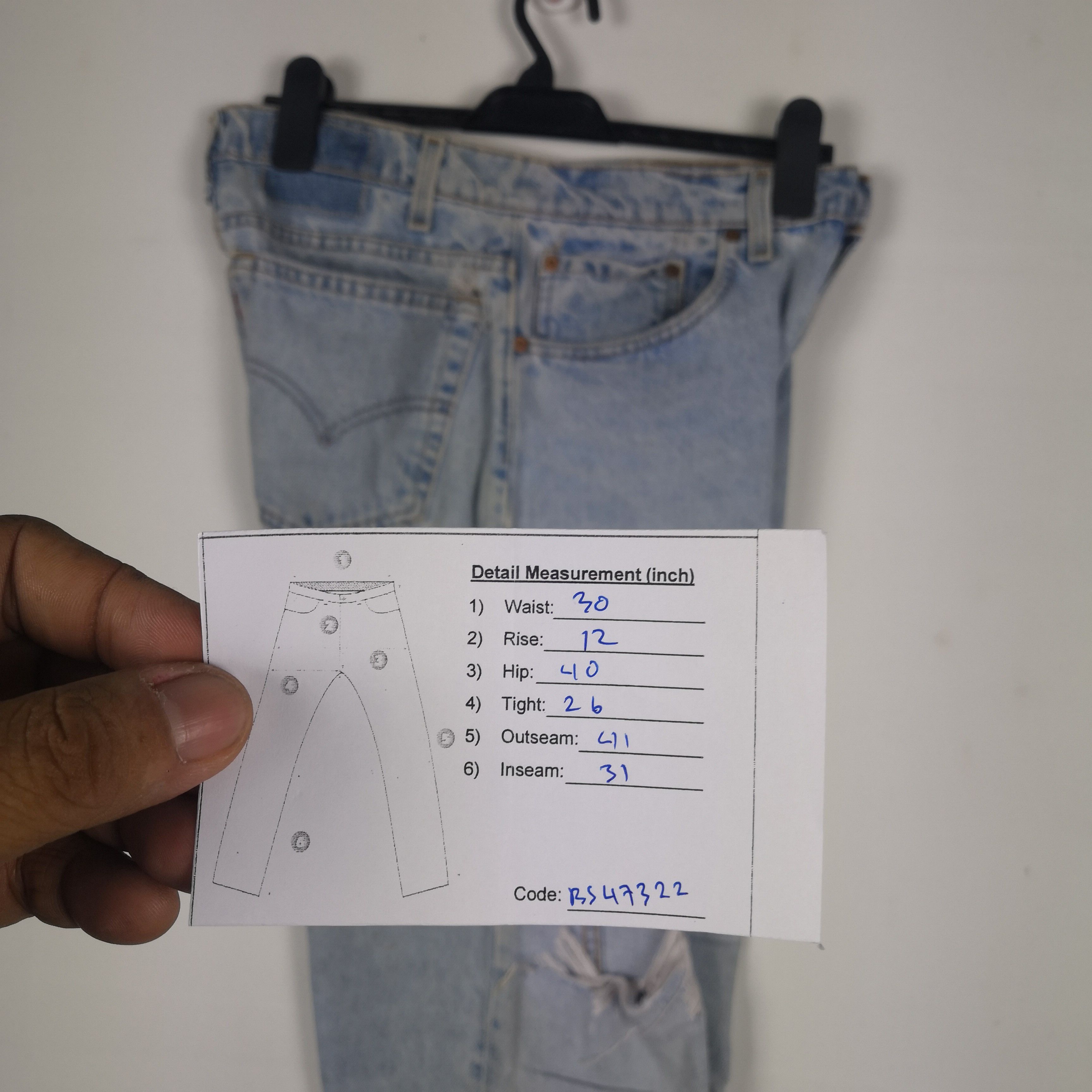 Levi's Vtg Distressed Levis 550 Denim Levi's Faded Light Wash Jeans Size US 30 / EU 46 - 8 Thumbnail