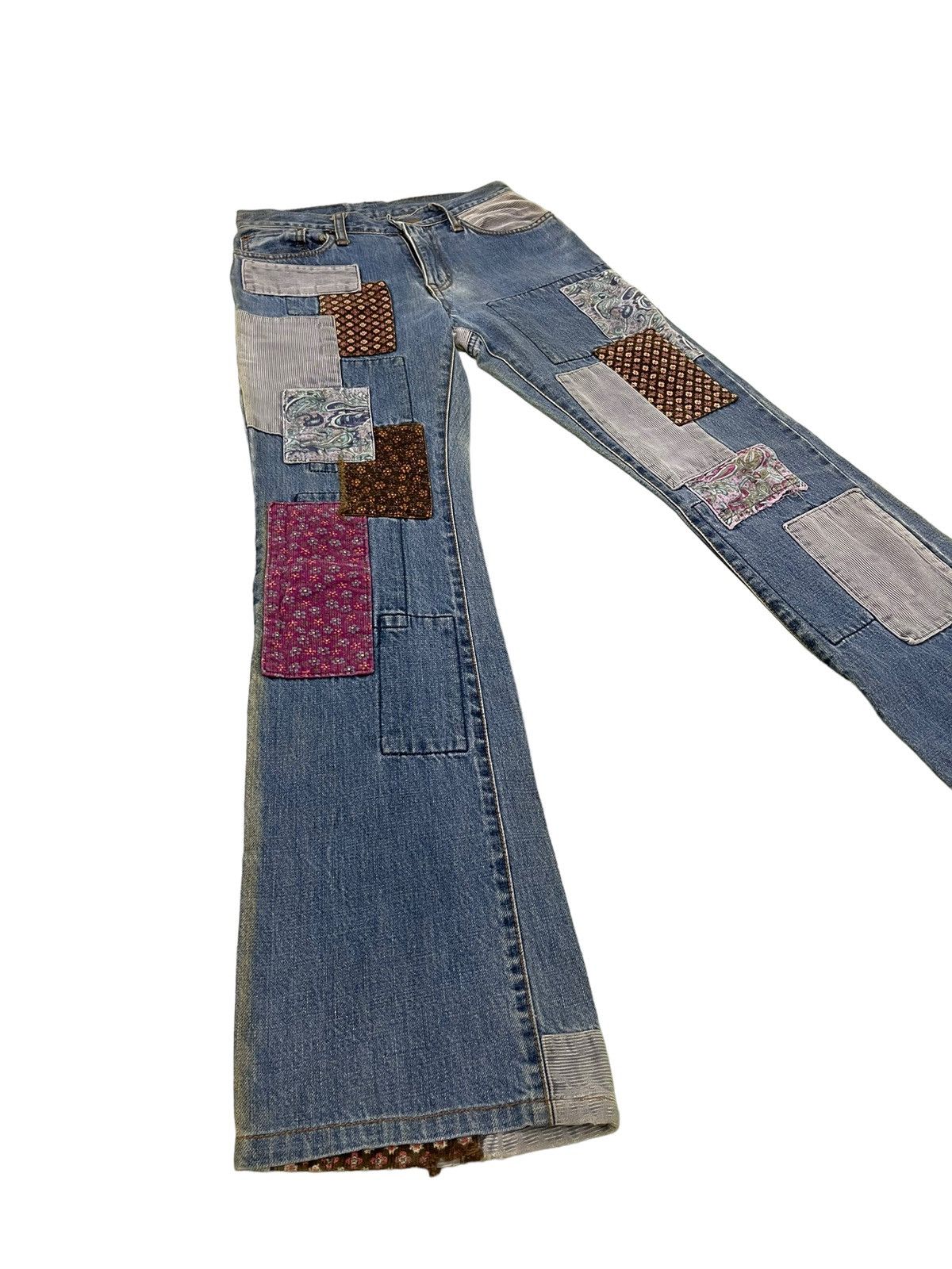Hysteric Glamour Flare Jeans Vtg Hysteric Glamour Denim Patchwork Slim 1🟦9 Size US 27 - 3 Thumbnail