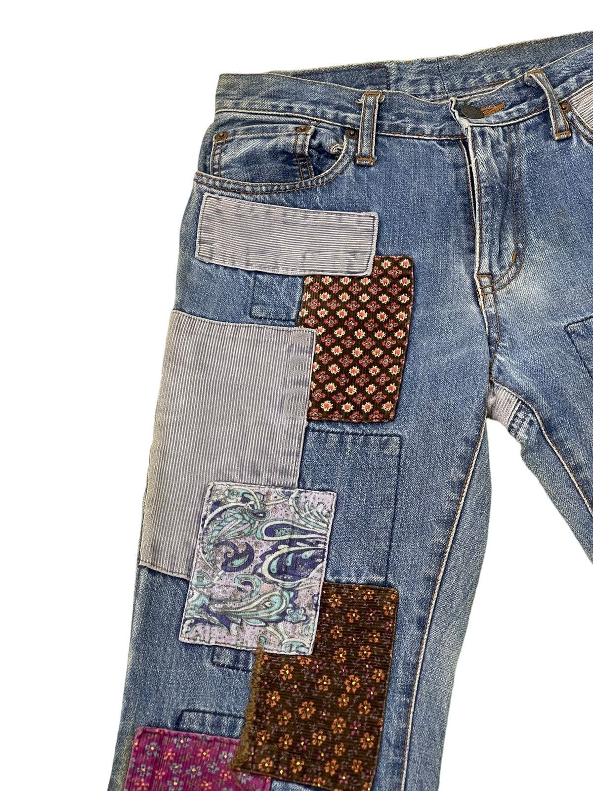 Hysteric Glamour Flare Jeans Vtg Hysteric Glamour Denim Patchwork Slim 1🟦9 Size US 27 - 8 Thumbnail