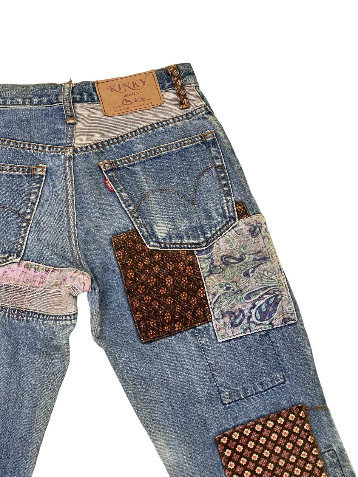 Hysteric Glamour Flare Jeans Vtg Hysteric Glamour Denim Patchwork Slim 1🟦9 Size US 27 - 19 Thumbnail
