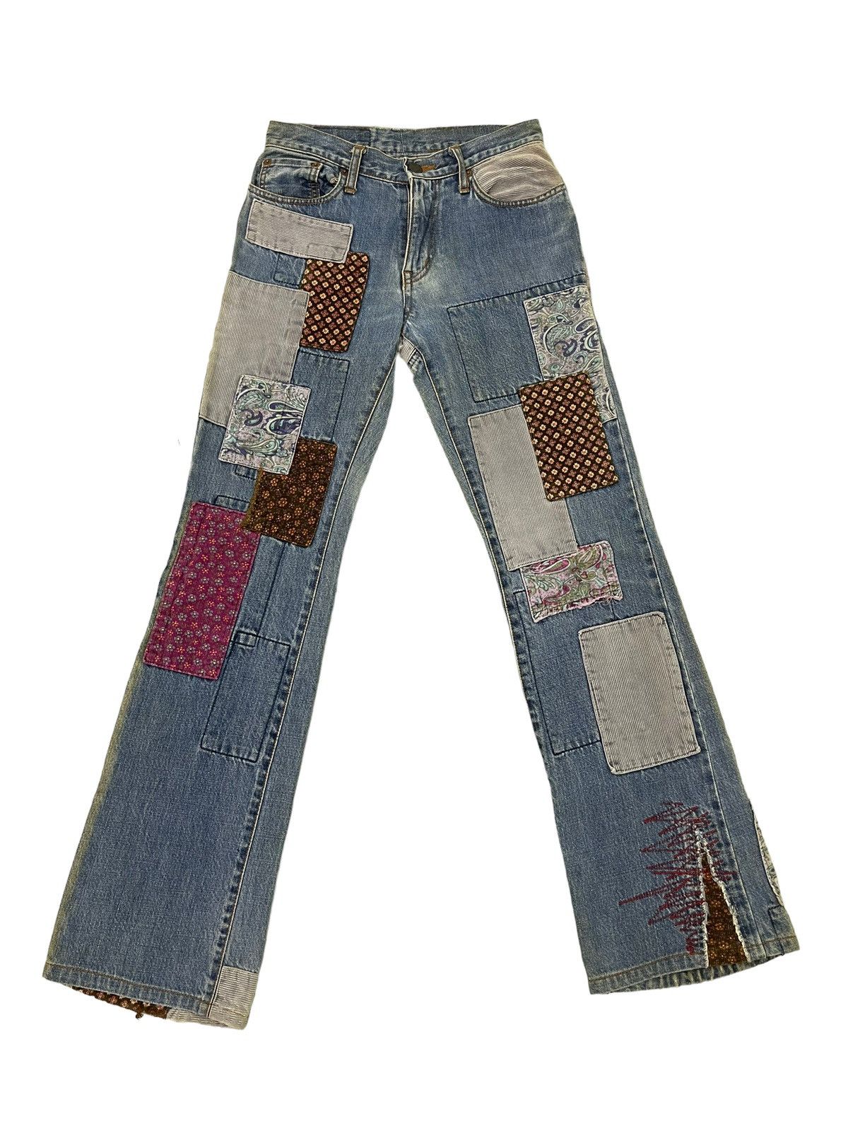 Hysteric Glamour Flare Jeans Vtg Hysteric Glamour Denim Patchwork Slim 1🟦9 Size US 27 - 2 Thumbnail