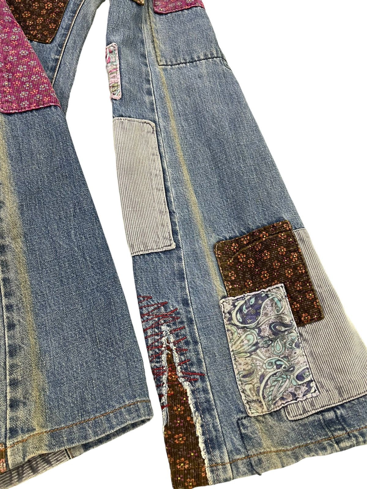 Hysteric Glamour Flare Jeans Vtg Hysteric Glamour Denim Patchwork Slim 1🟦9 Size US 27 - 22 Thumbnail