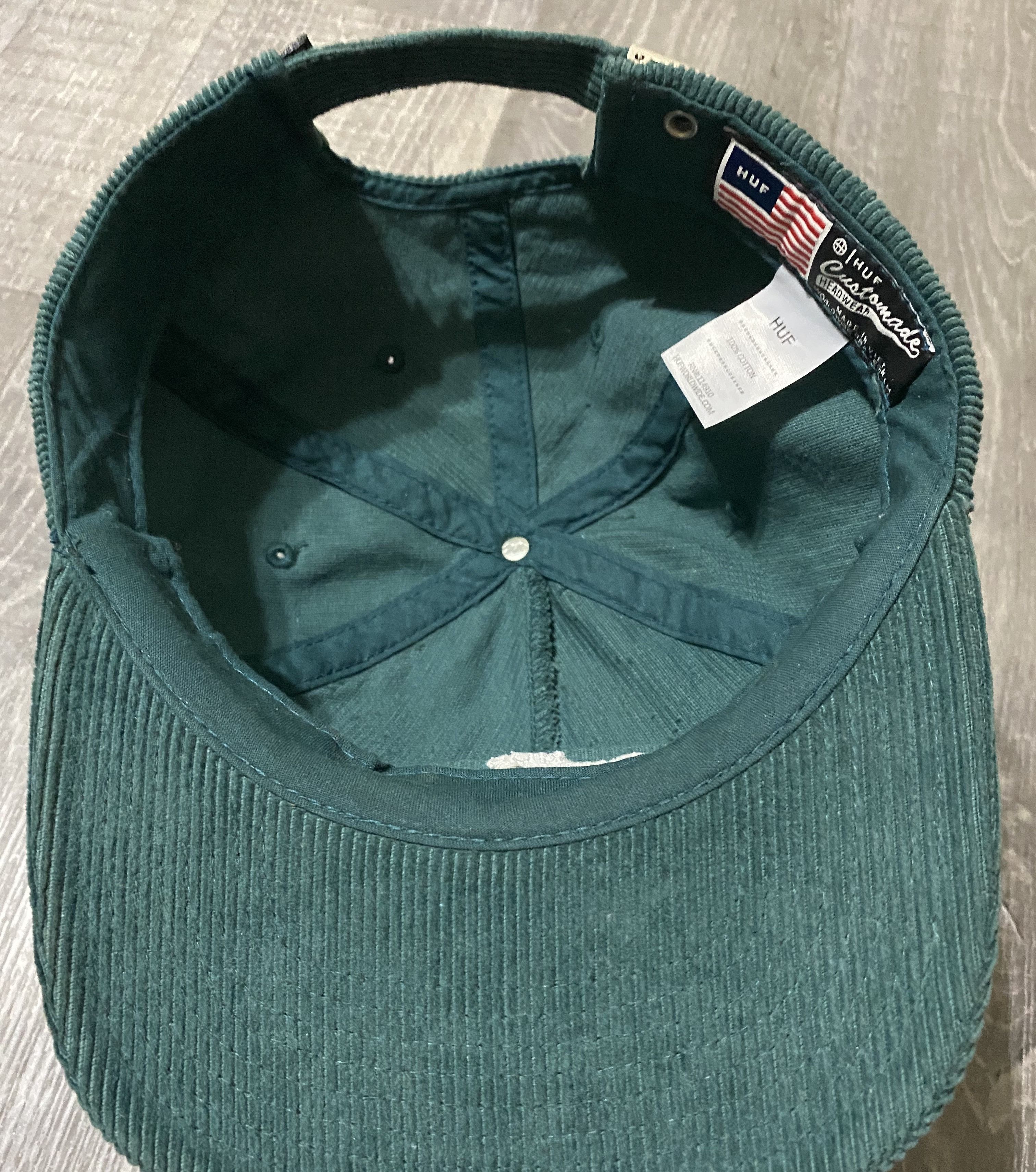 Huf 2x Huf Cap Hat Set Snapback Green Blue Velvet Corduroy Wool Size ONE SIZE - 7 Thumbnail