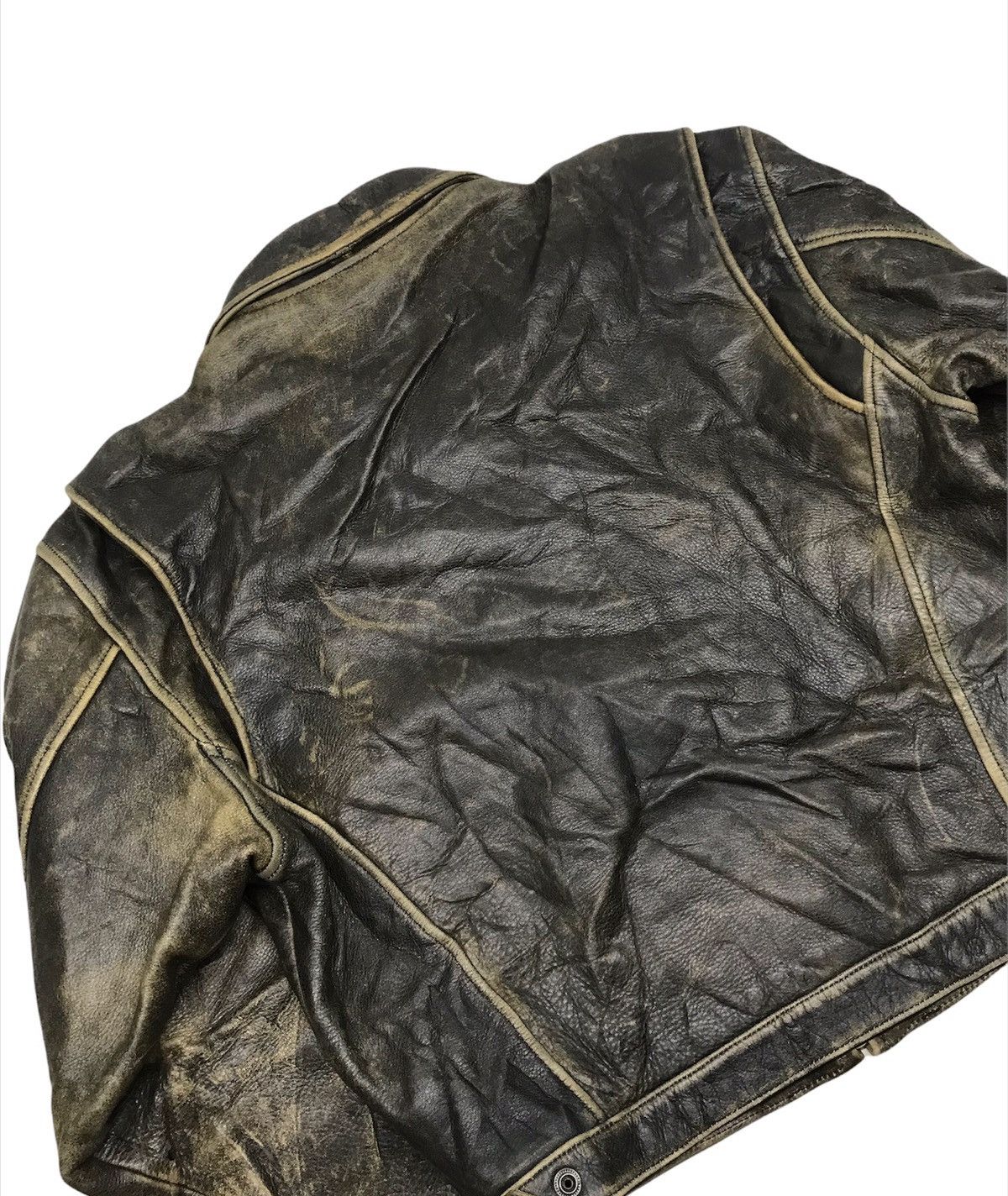 Vintage Vintage Genuine Leather Zipper Bomber Jacket Size US L / EU 52-54 / 3 - 5 Thumbnail