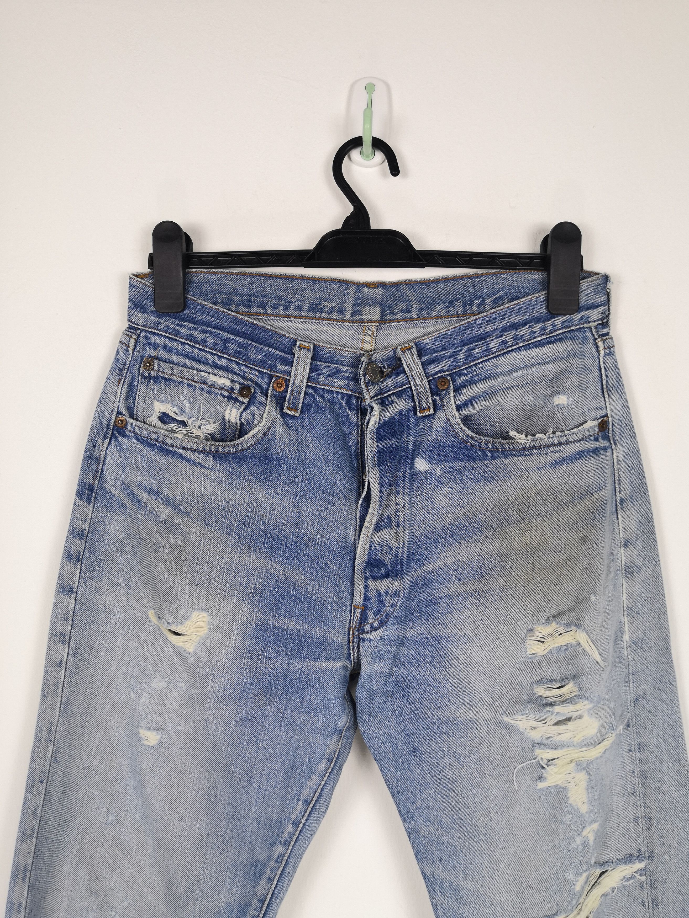 Levi's Vintage Levis 501 Selvedge Distressed Jeans Levis Denim Size US 30 / EU 46 - 4 Thumbnail