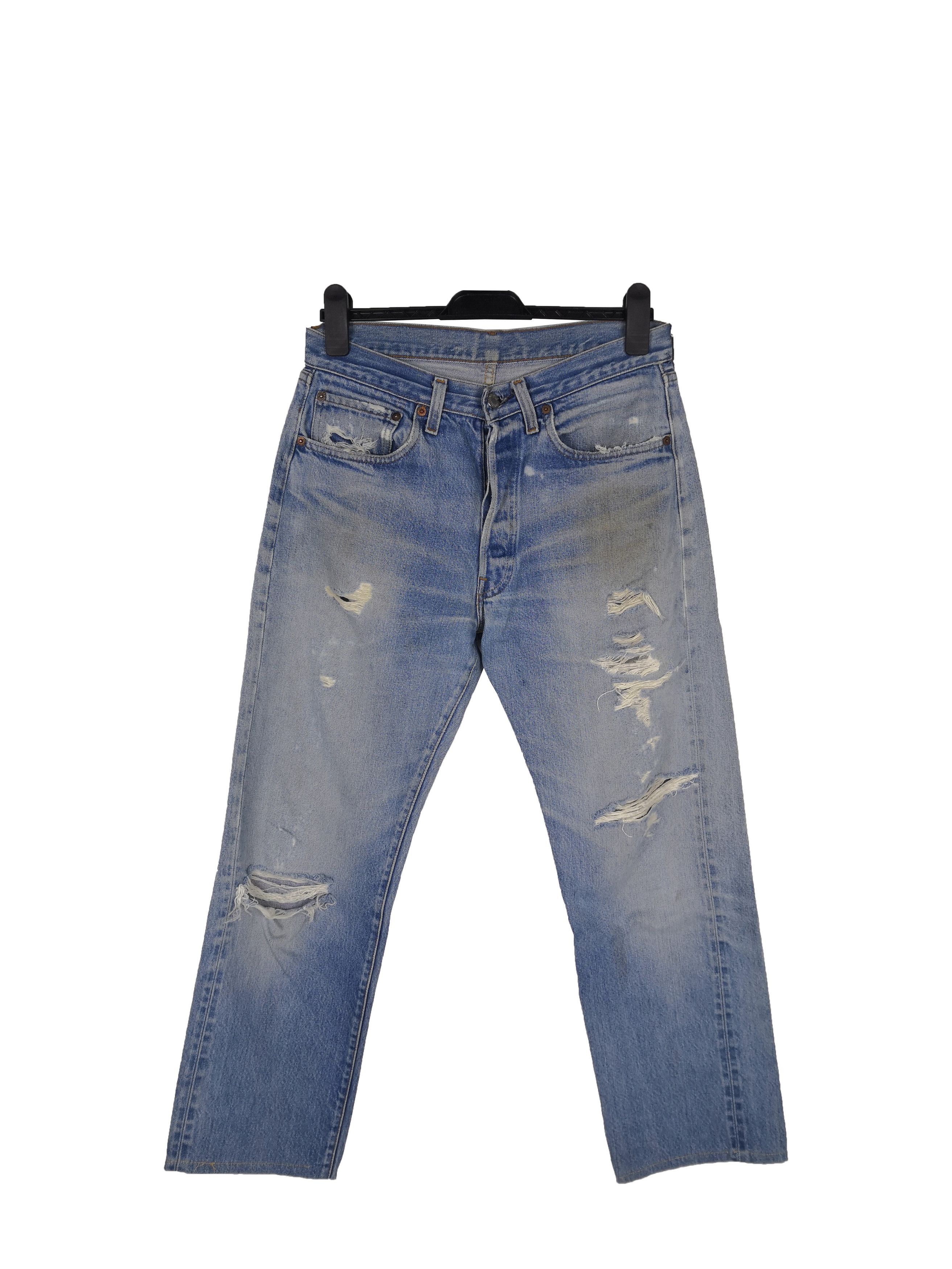 Levi's Vintage Levis 501 Selvedge Distressed Jeans Levis Denim Size US 30 / EU 46 - 1 Thumbnail