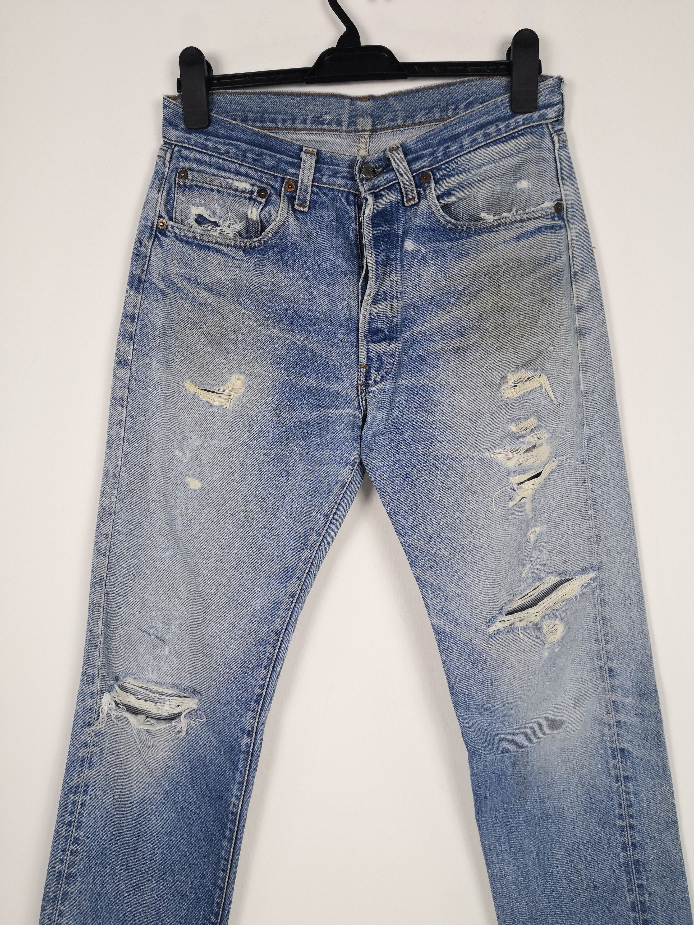 Levi's Vintage Levis 501 Selvedge Distressed Jeans Levis Denim Size US 30 / EU 46 - 5 Thumbnail