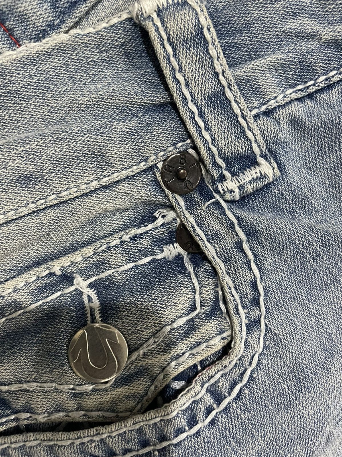 Designer Vintage True Religion Billy Super T World Tour Flared Jeans Size US 40 / EU 56 - 9 Thumbnail