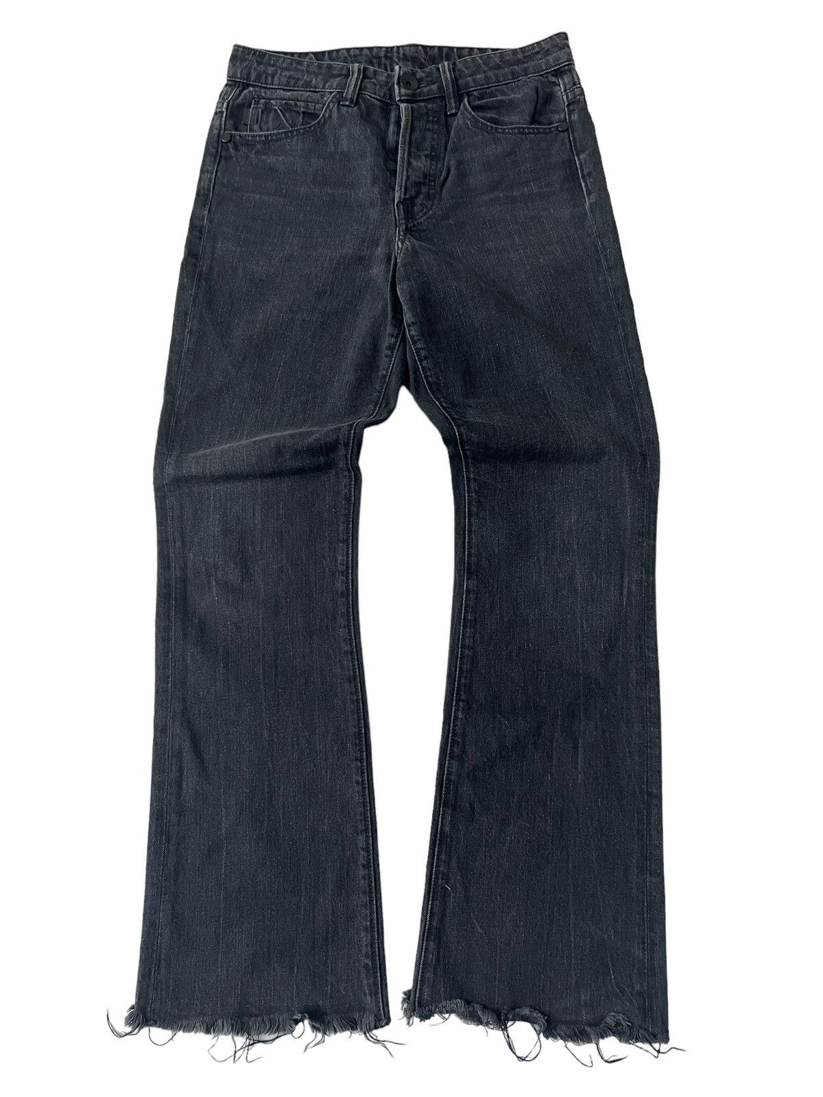 Helmut Lang Boot cut distressed Flared Denim jeans Black