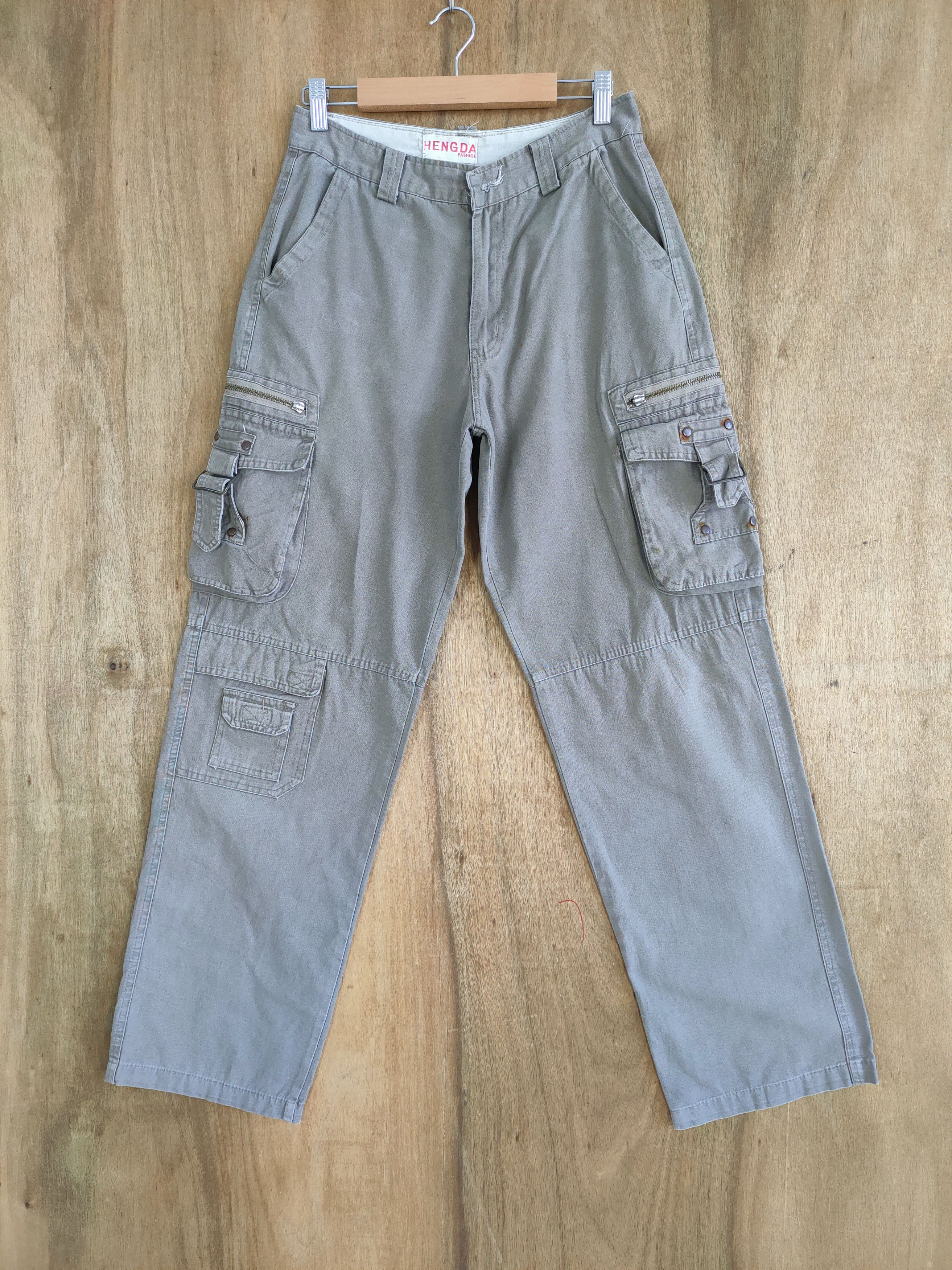 Japanese Brand VINTAGE JAPANESE HANGDA FADED CARGO PANTS Size US 29 - 2 Thumbnail