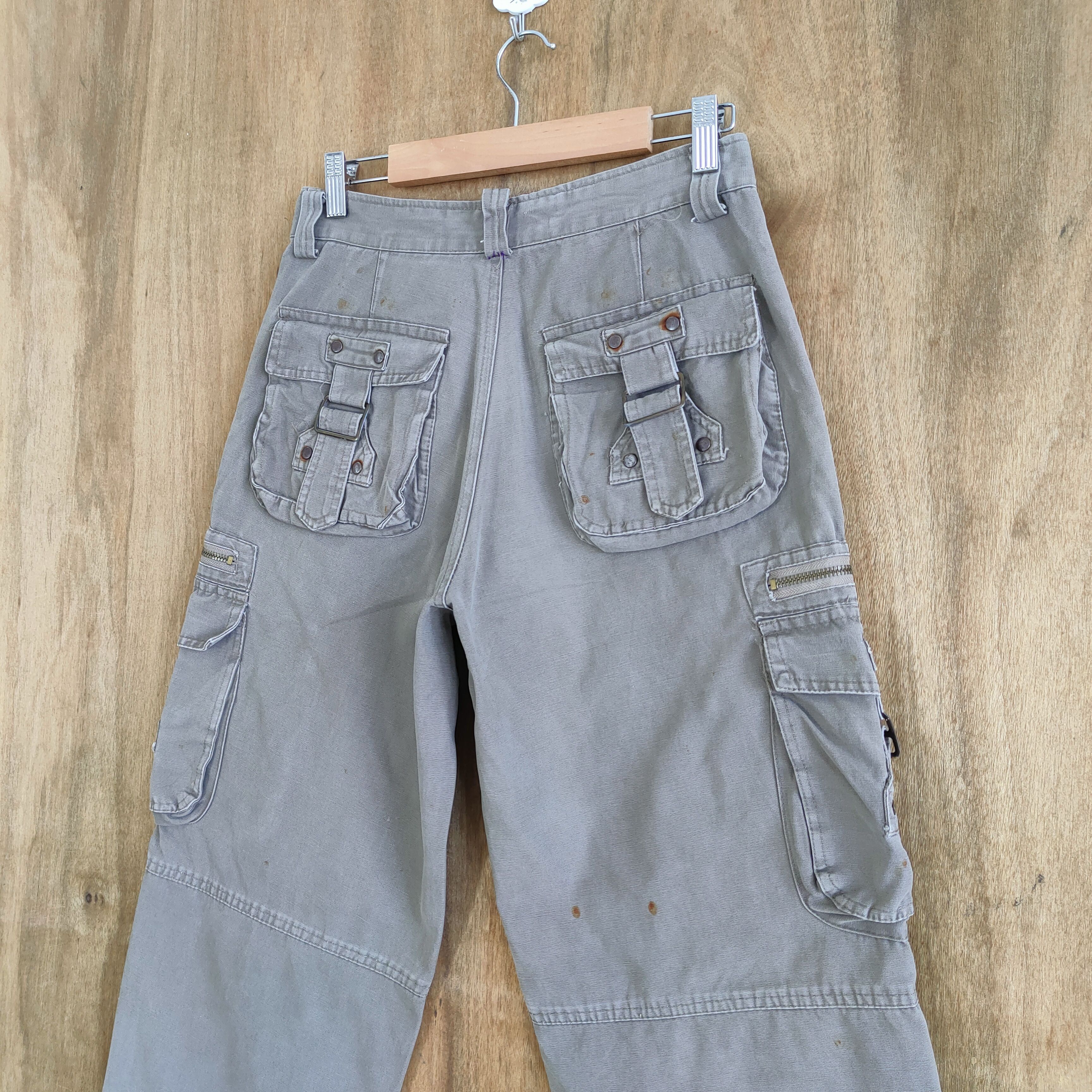 Japanese Brand VINTAGE JAPANESE HANGDA FADED CARGO PANTS Size US 29 - 11 Thumbnail