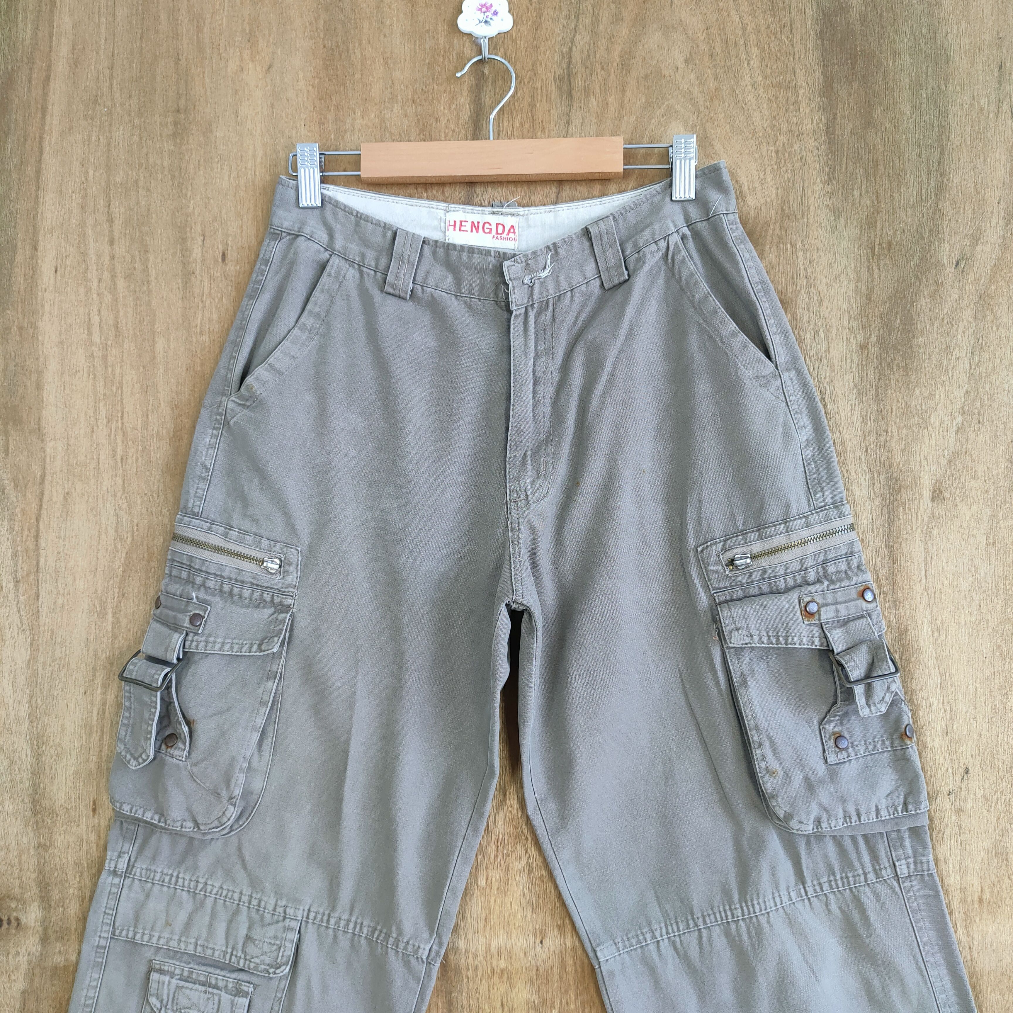 Japanese Brand VINTAGE JAPANESE HANGDA FADED CARGO PANTS Size US 29 - 3 Thumbnail