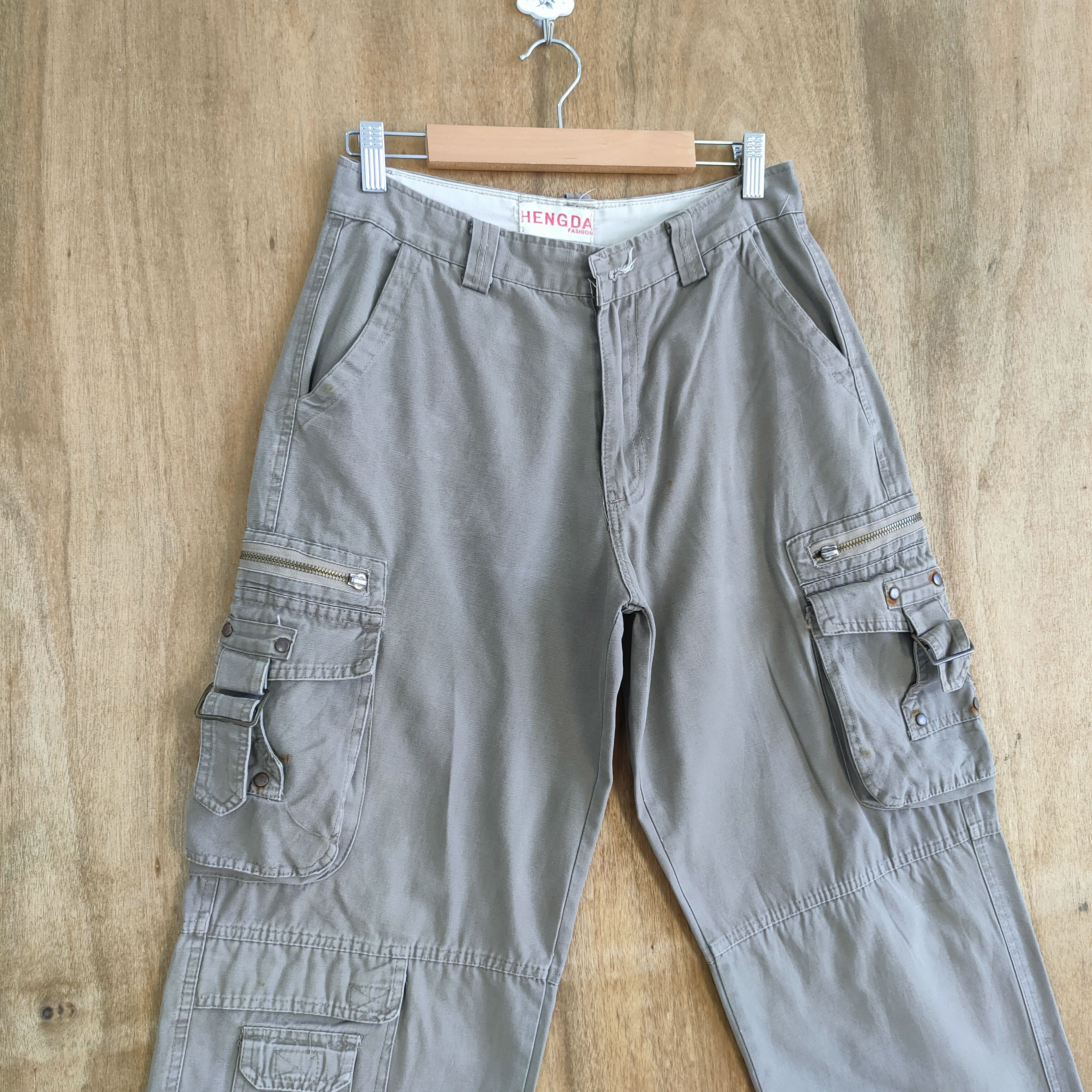 Japanese Brand VINTAGE JAPANESE HANGDA FADED CARGO PANTS Size US 29 - 5 Thumbnail