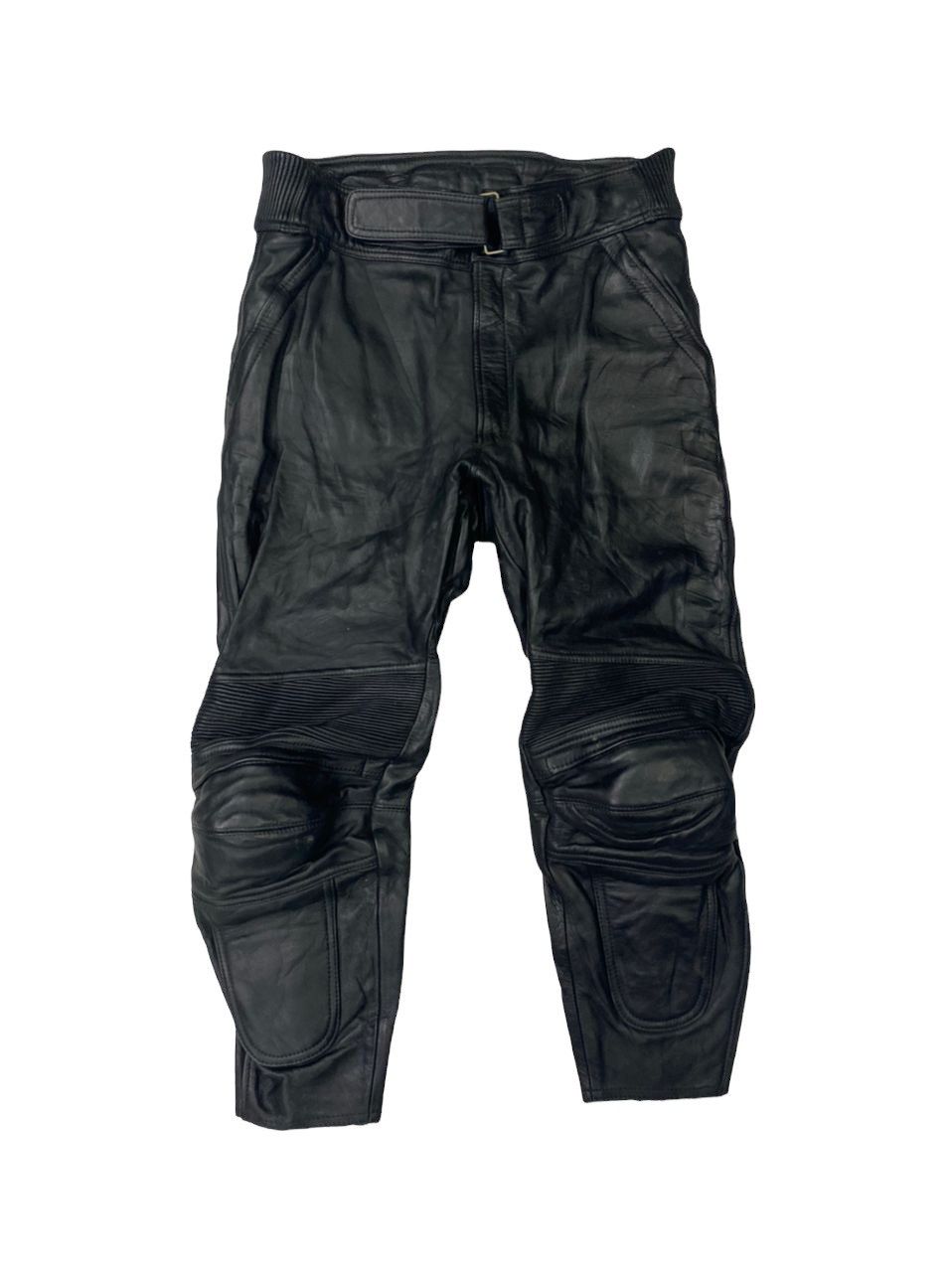 image of Vintage Corn Motor Racing Leather Pants With Padding in Black, Men's (Size 32)