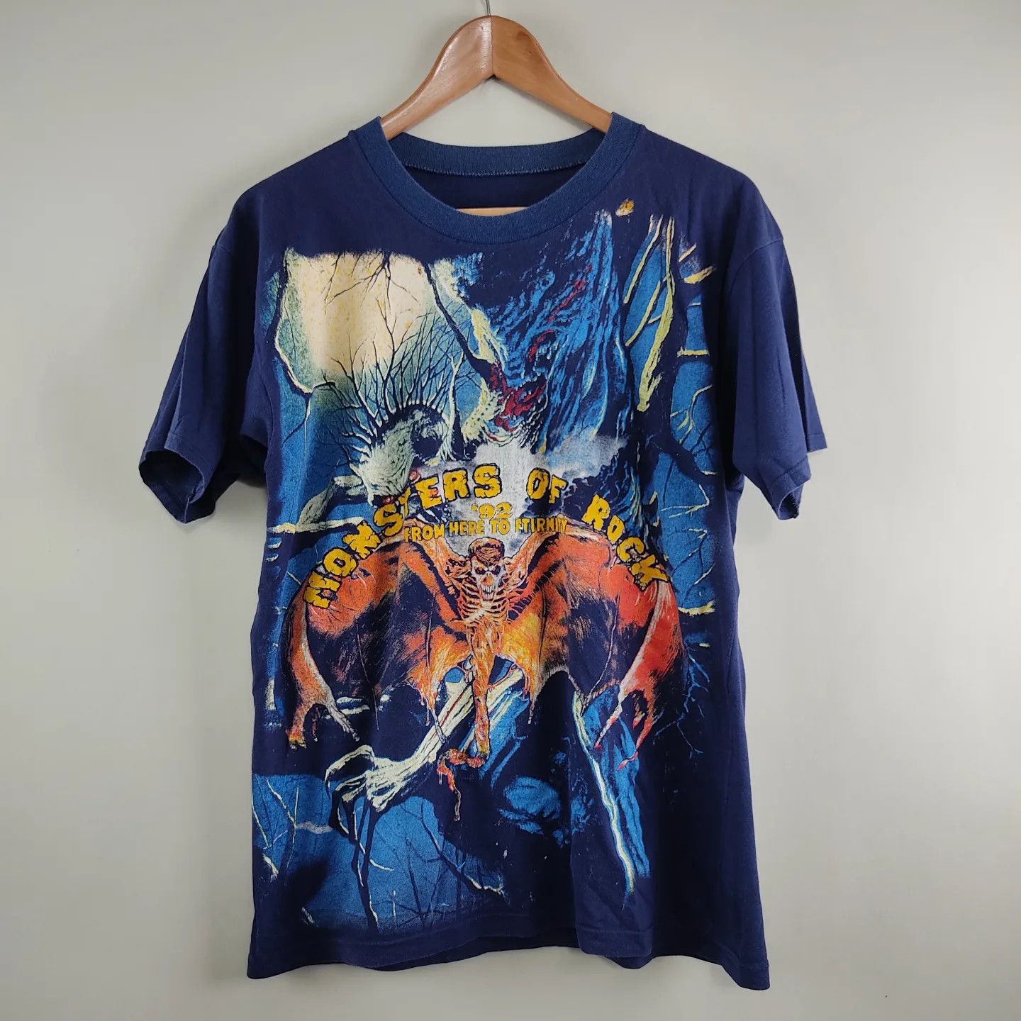 Band Tees × Iron Maiden × Vintage 1992 Iron Maiden Fear of the dark X Monsters of Rock full Size US L / EU 52-54 / 3 - 1 Thumbnail