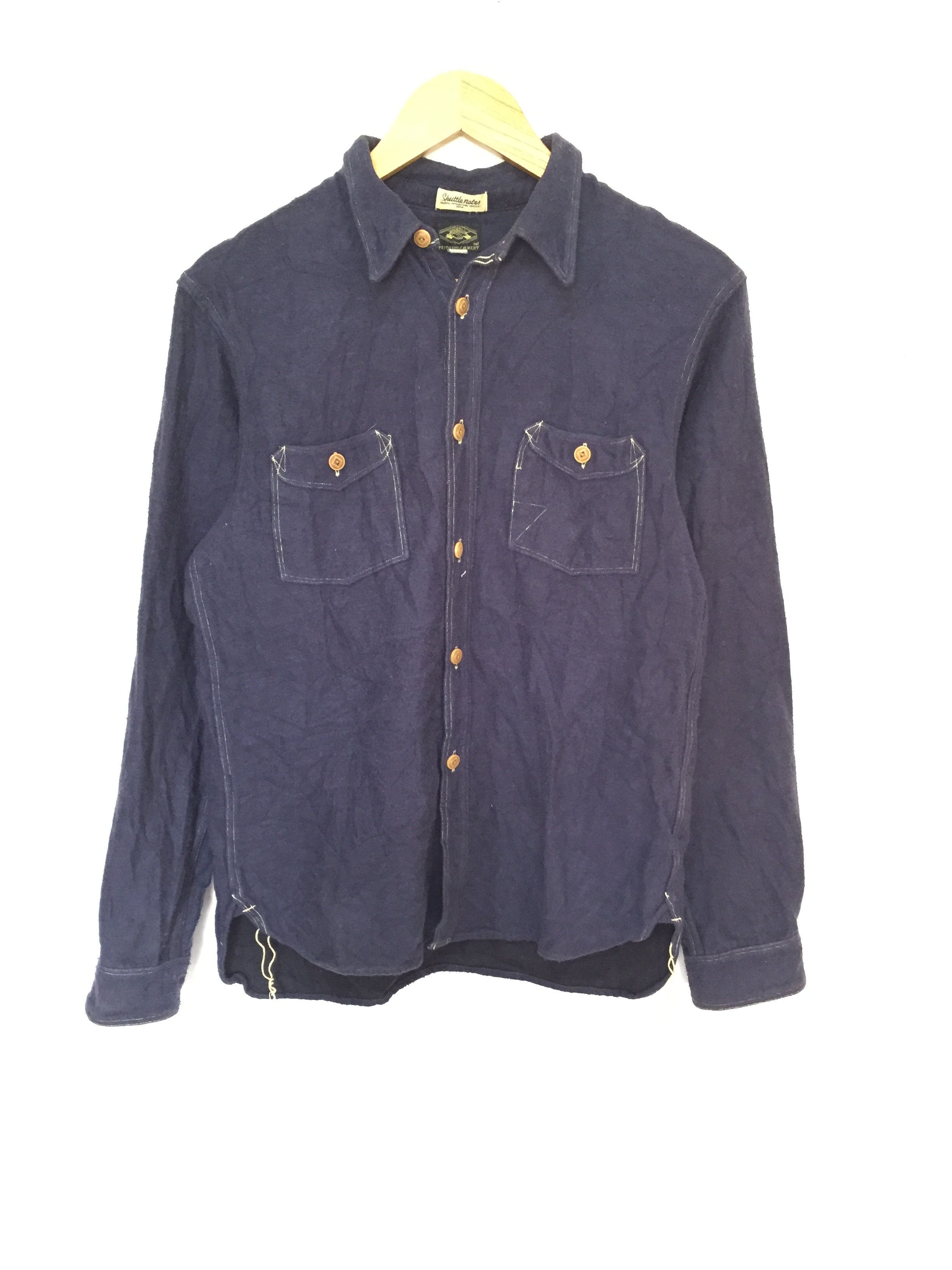 Shuttle Notes indigo wool blend contra stitch shirt kapital Size US S / EU 44-46 / 1 - 2 Thumbnail