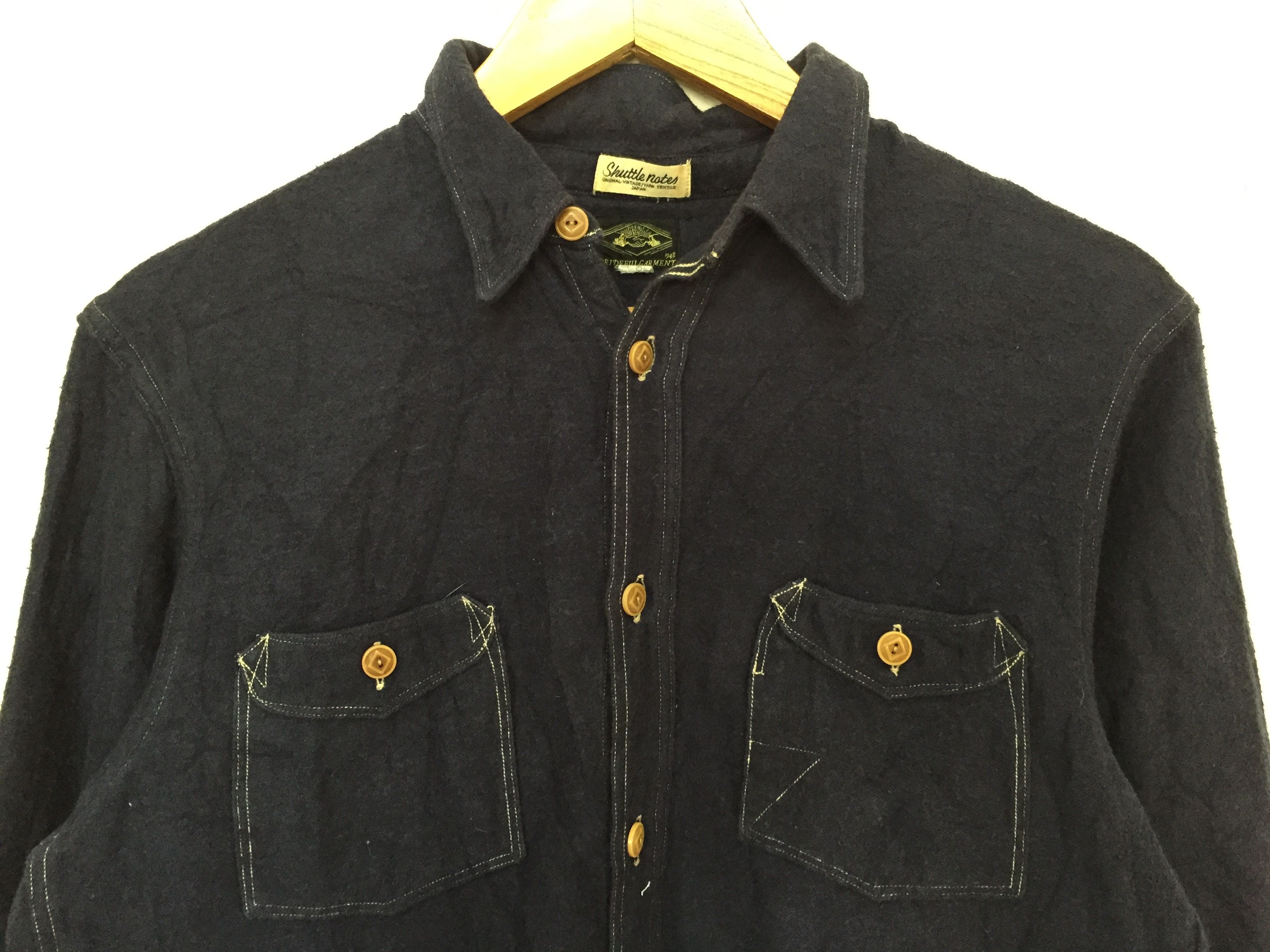 Shuttle Notes indigo wool blend contra stitch shirt kapital Size US S / EU 44-46 / 1 - 5 Thumbnail