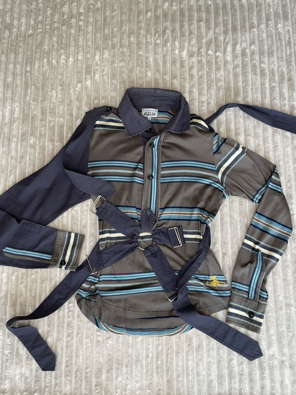 image of Vivienne Westwood Bondage Parachute Shirt in Brown, Men's (Size Medium)