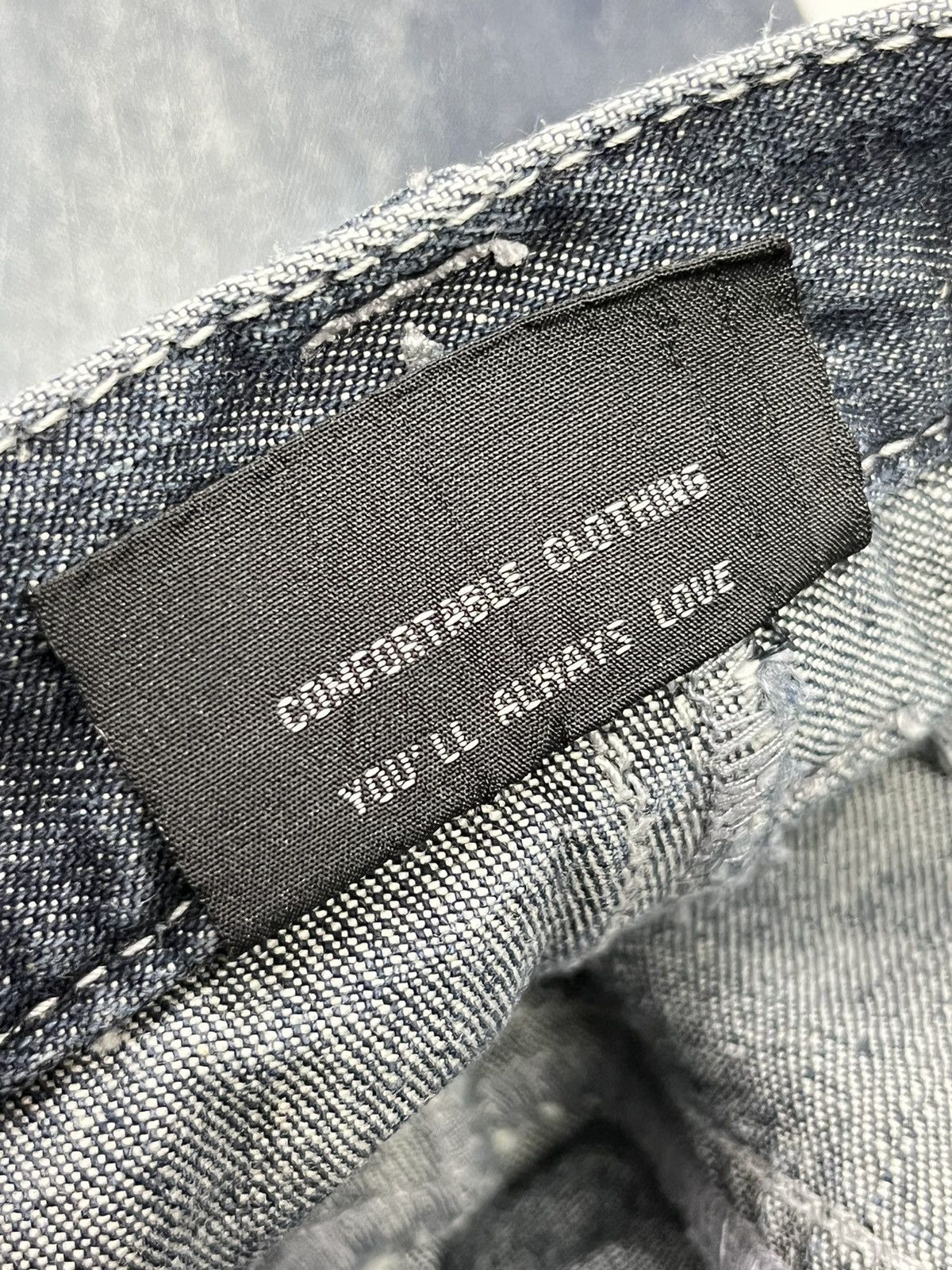 Japanese Brand × Lad Musician 🔥Real Double Waist! Distressed Denim Minimalist Flare Size US 29 - 10 Thumbnail