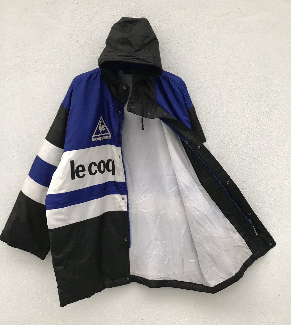 Le Coq Sportif × Vintage Le Coq Sportif Hooded Long Jackets Size US L / EU 52-54 / 3 - 4 Thumbnail