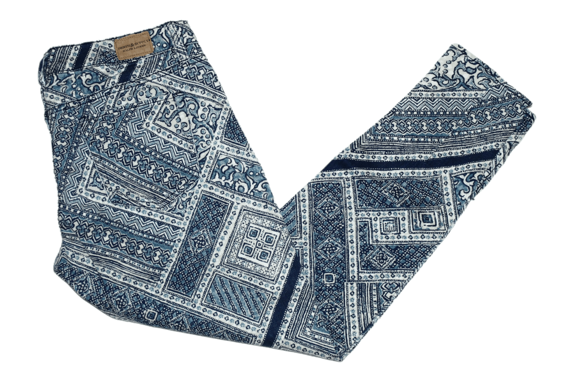 Denim & Supply Bandana Print Skinny Stretch Denim Pants