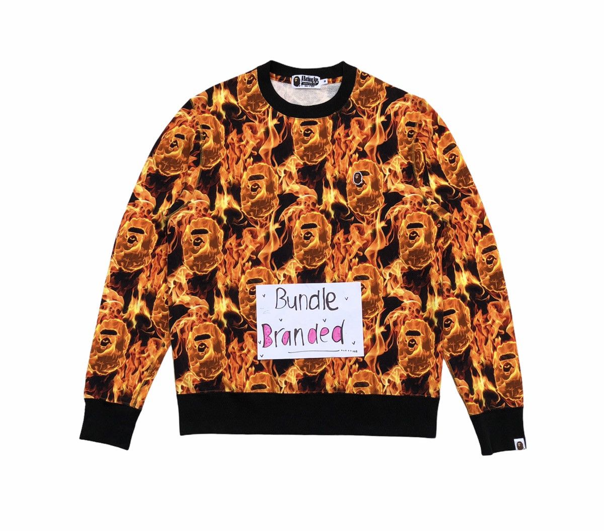 Bape A Bathing Ape Pirate Store Mens Bape Flame Panel Sweatshirt Size US M / EU 48-50 / 2 - 3 Thumbnail