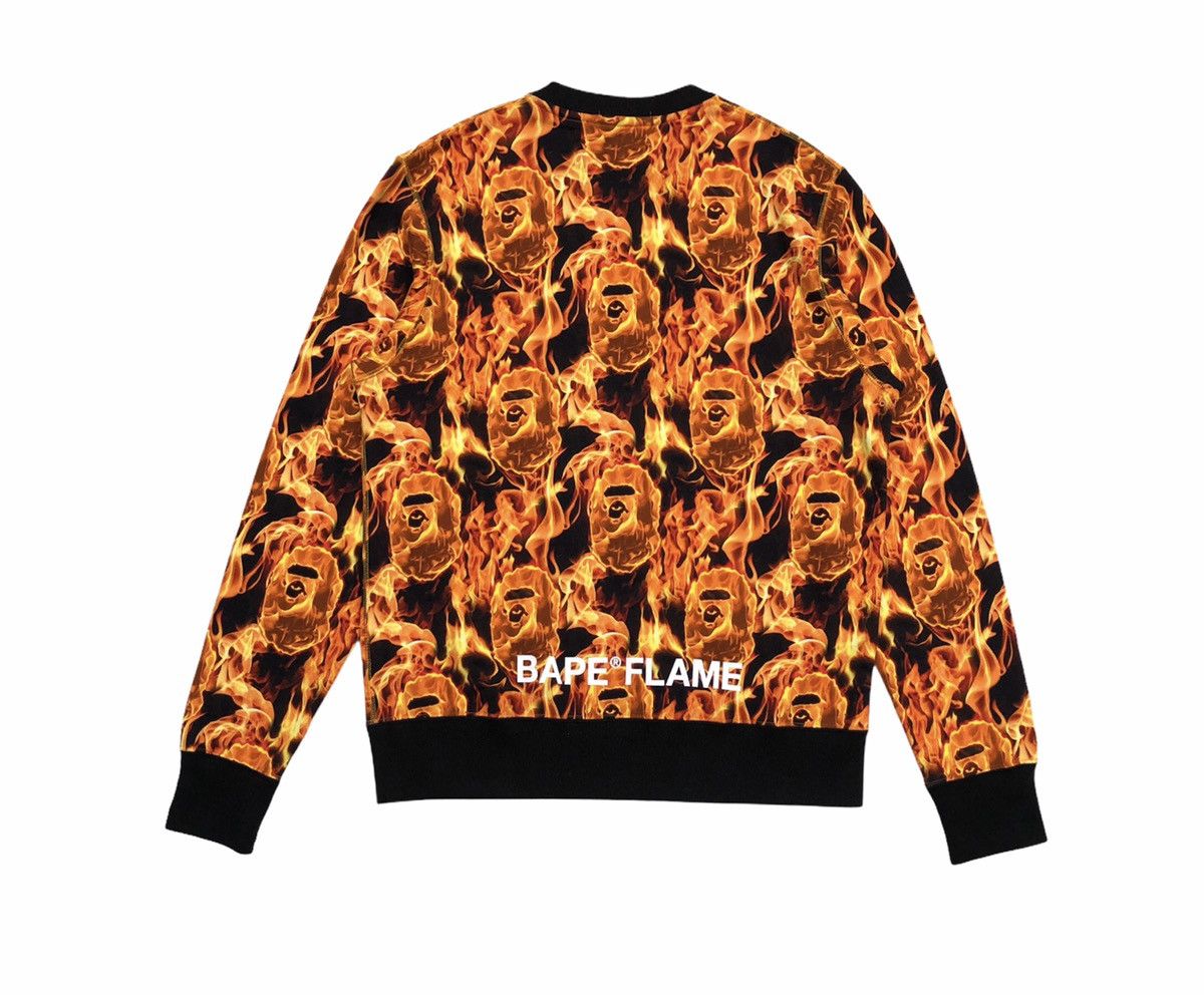 Bape A Bathing Ape Pirate Store Mens Bape Flame Panel Sweatshirt Size US M / EU 48-50 / 2 - 2 Thumbnail